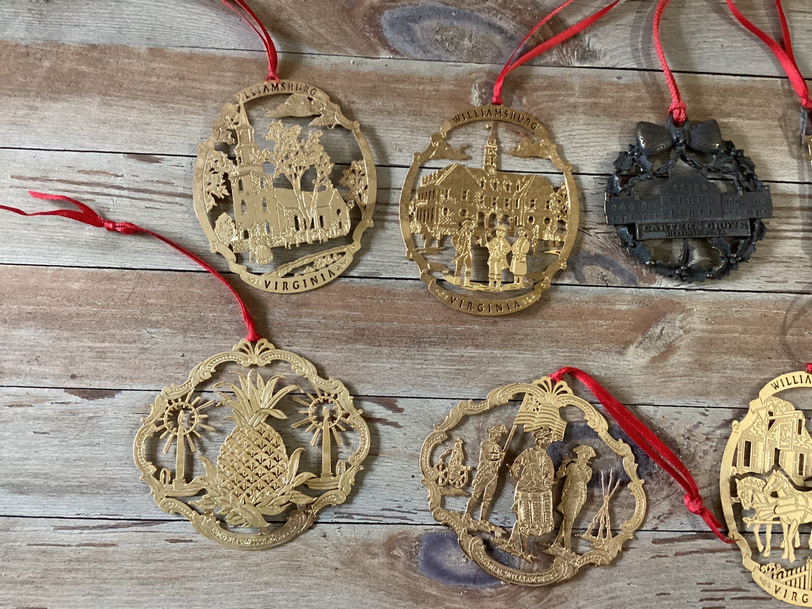 Set Of 9 + 2 Colonial Williamsburg Christmas Ornaments