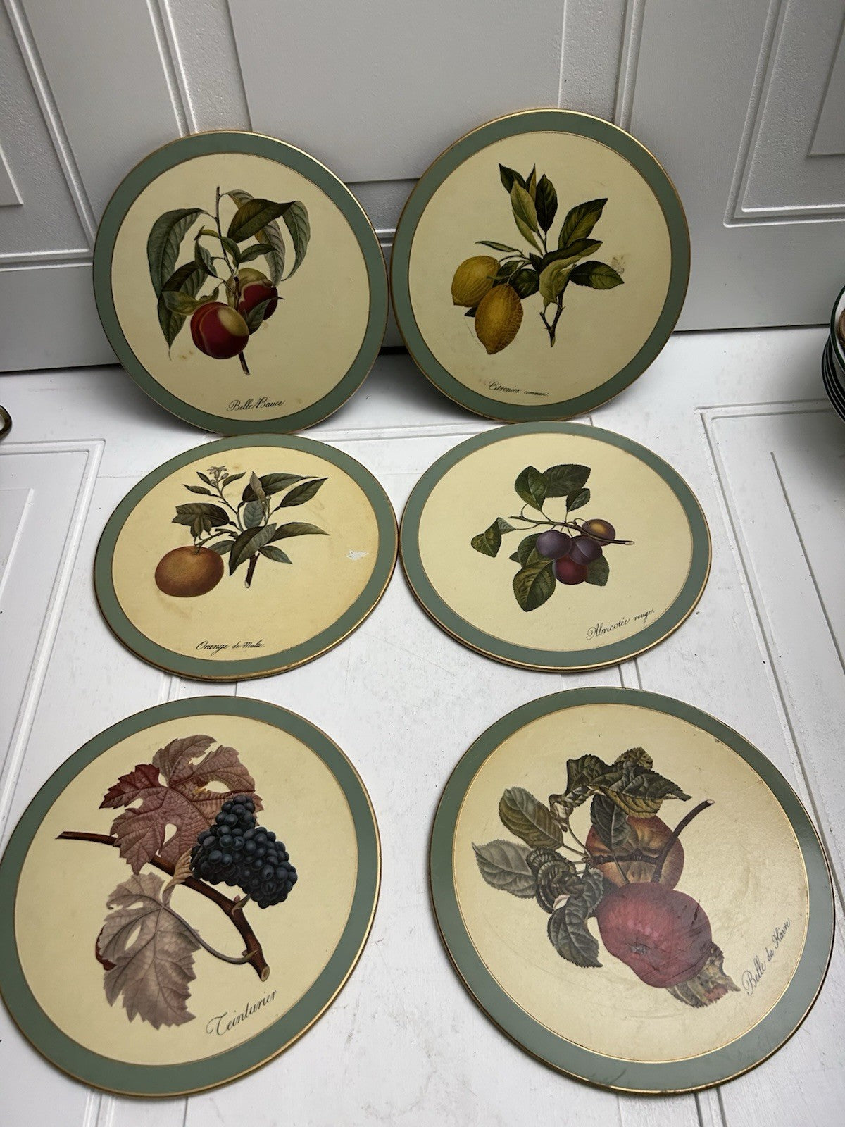 Set Of 6 Vintage Pimpernel Hooker Fruits Placemats