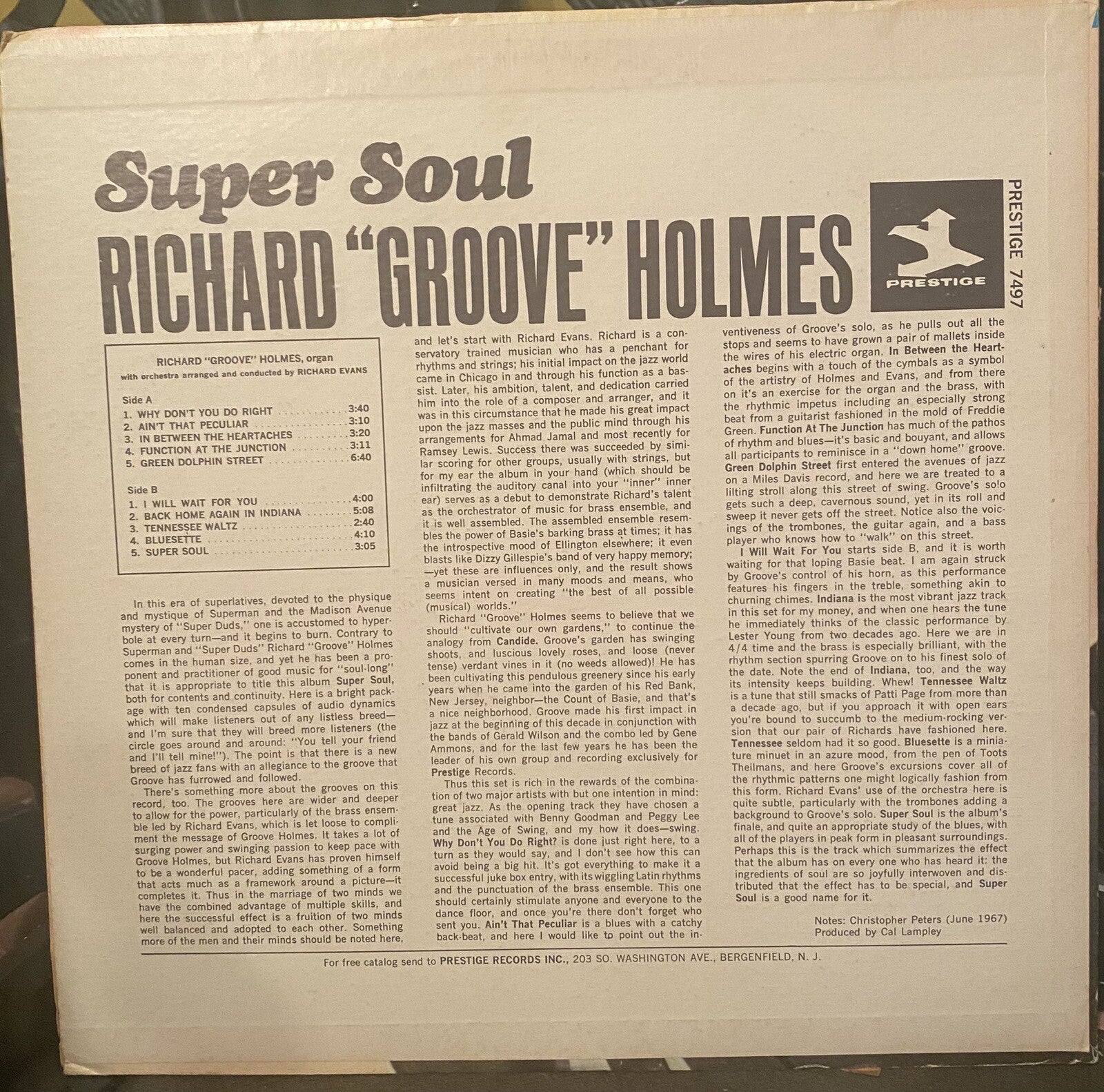 RICHARD GROOVE HOLMES: super soul Prestige 12