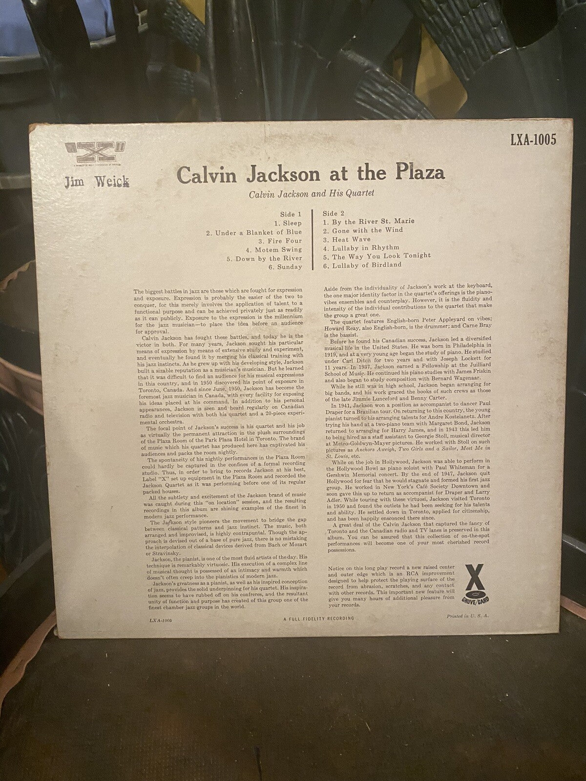 Calvin Jackson - At The Plaza LP VG+ LX-1005 USA Mono Vik 1s/7s 1957 Record