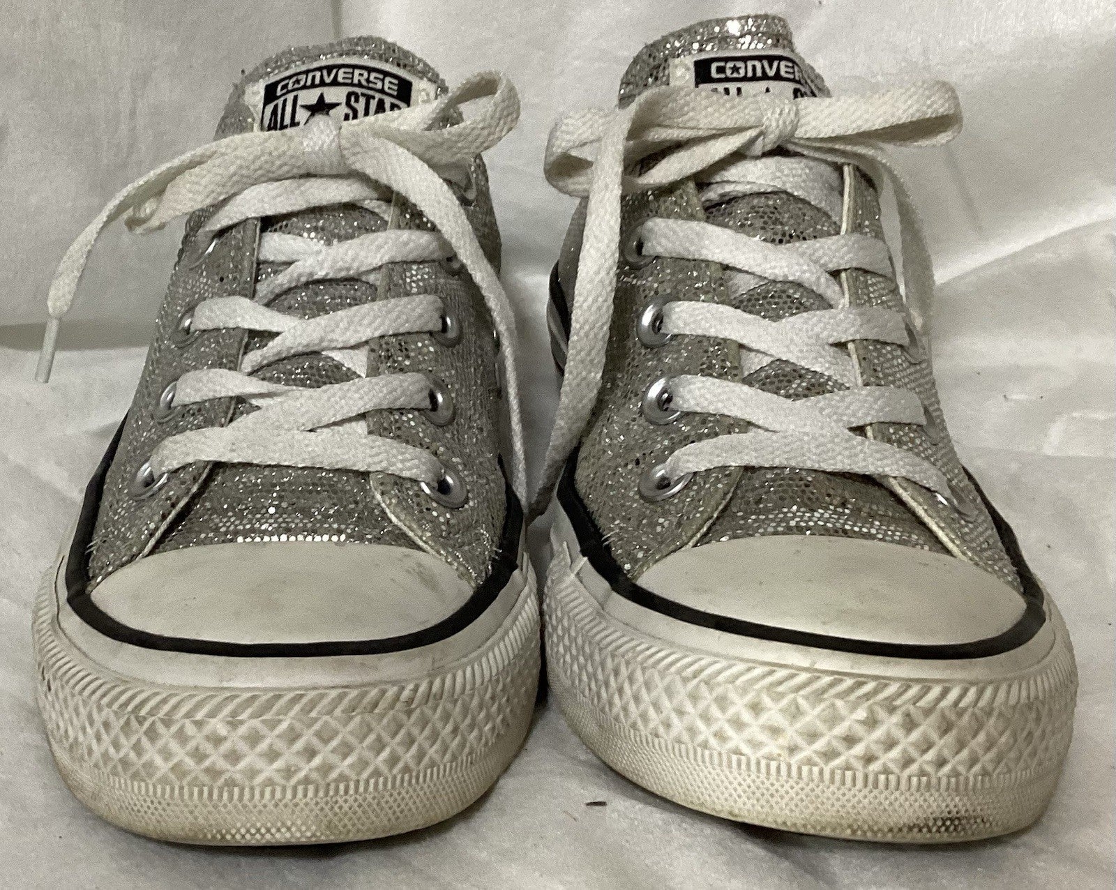 Converse All Star Glittery Silver Sneakers Unisex M4/W6