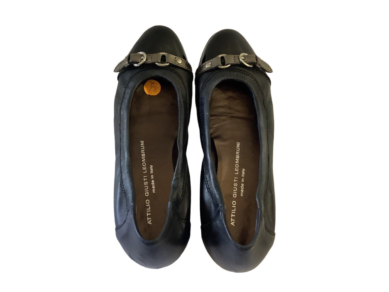 Attilio Guisti Leombruni Black Flats Sz 38.5