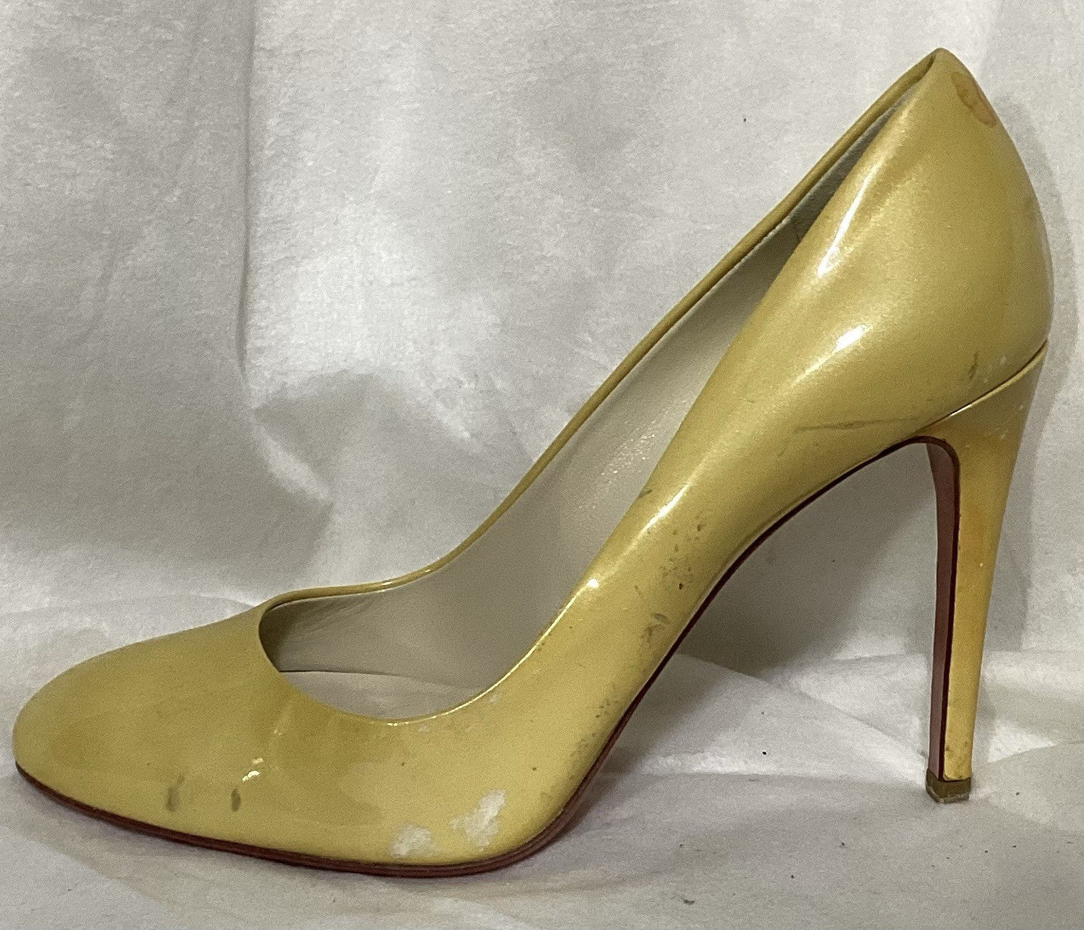 Miu Miu Yellow Patent Leather Heels Women Shoes Sz 7