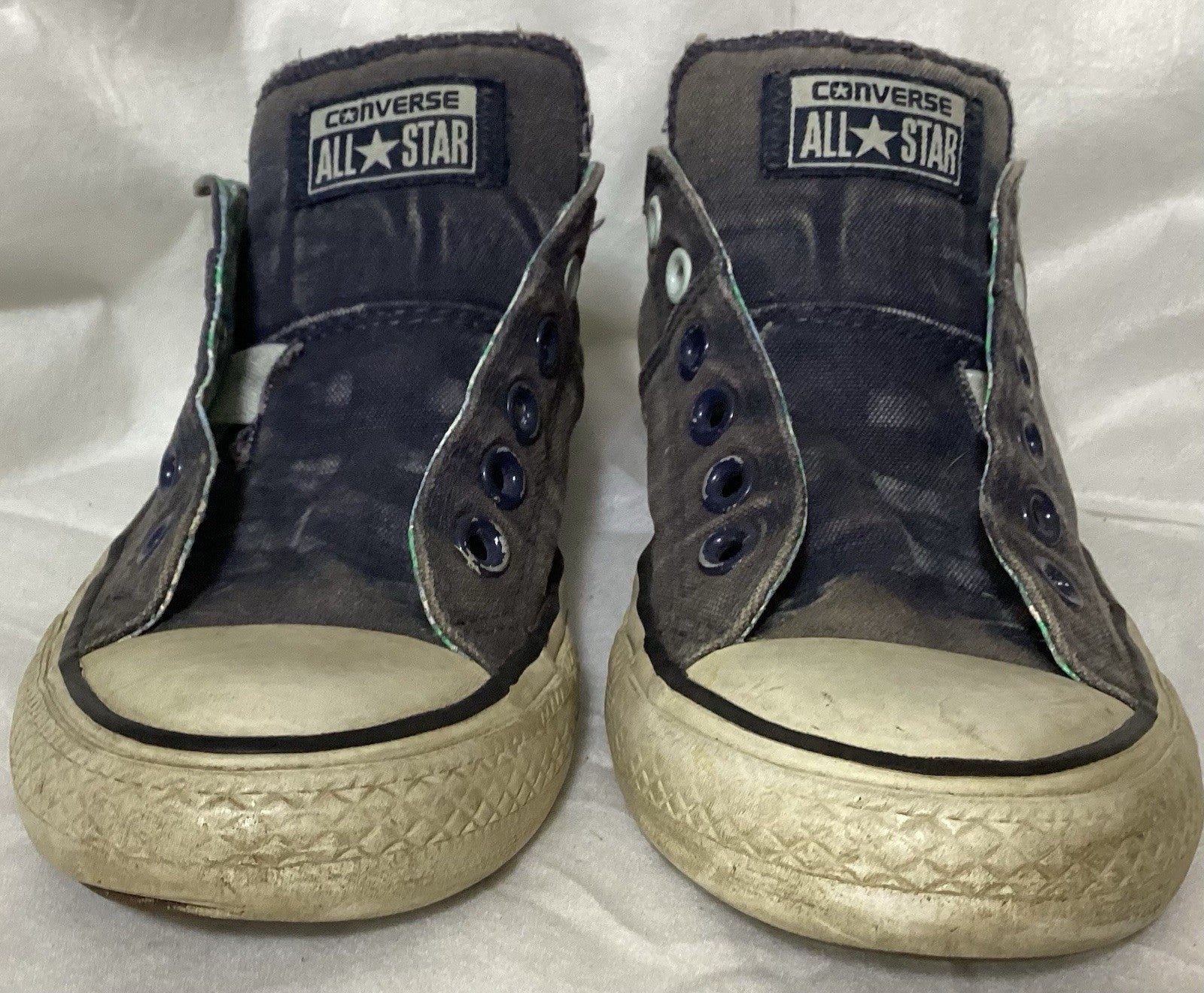 Converse All Star Gray Cloth Material/Green Floral Inside Women Shoes Sz 8