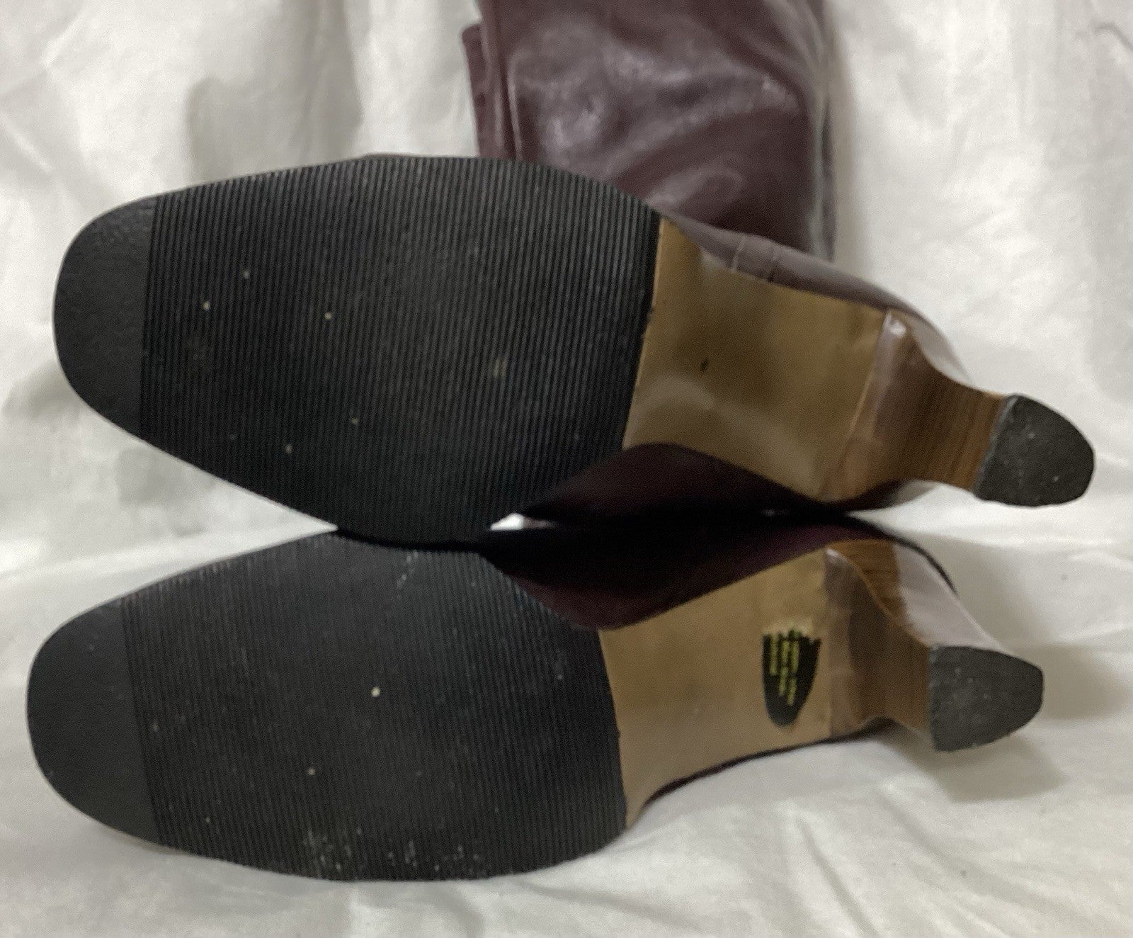 70s Cobbies Burgundy Knee High Women High Heels Boots Sz 6.5
