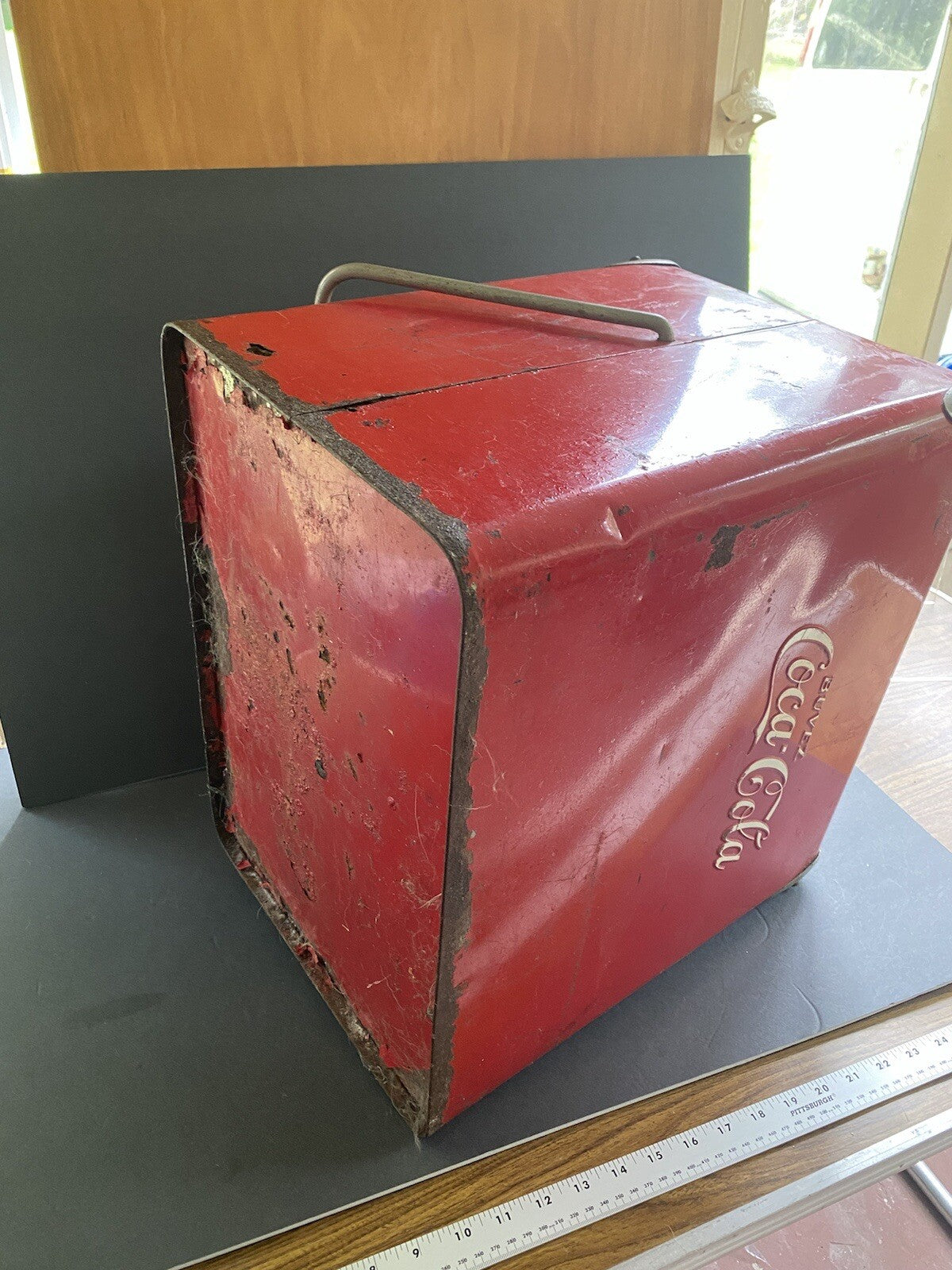 Vintage Heavy Coca Cola Ice Chest Cooler With Handle