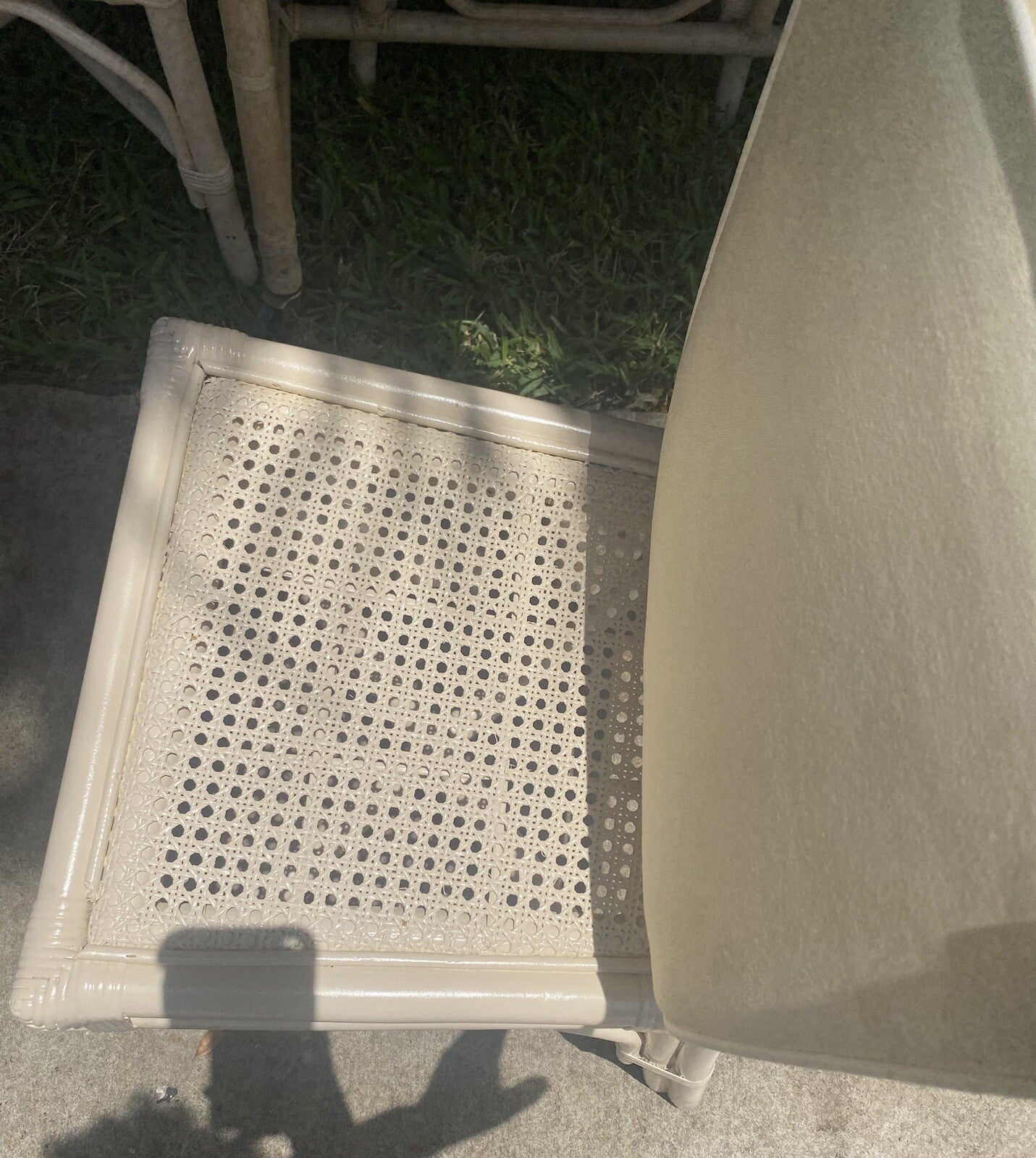 5 Pieces Set Of Vintage McGuire Beige Rattan Dining set Cane Seat