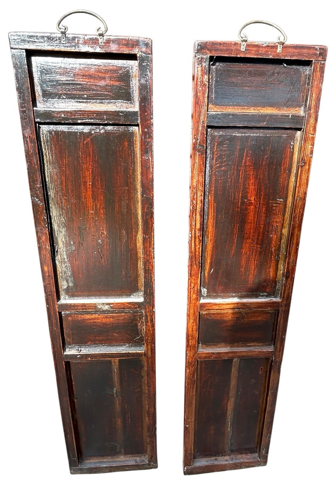 Set Of 2 Vintage Asian Hand Carved Wood High Relief 3D Art Panel 53”