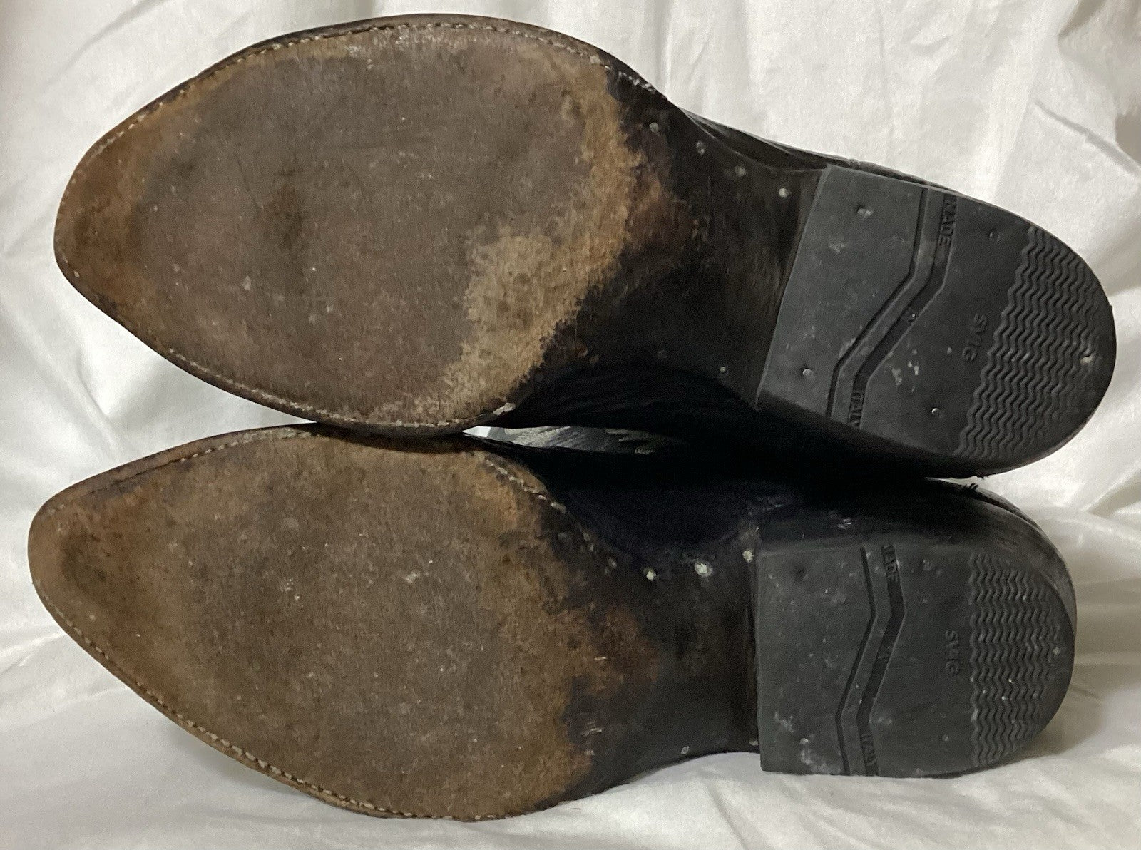Cowtown Black Leather J Toe Cowboy Boots Sz 9.5 M-Men