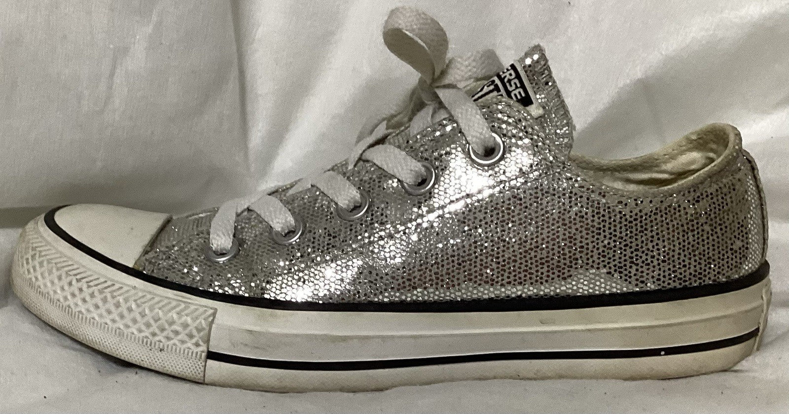 Converse All Star Glittery Silver Sneakers Unisex M4/W6
