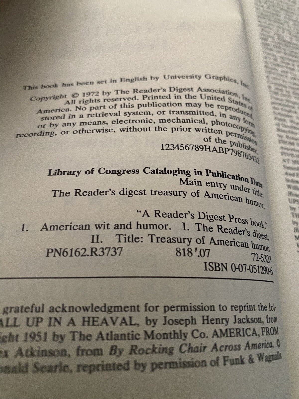 The Reader’s Digest Treasury Of American Humor Book
