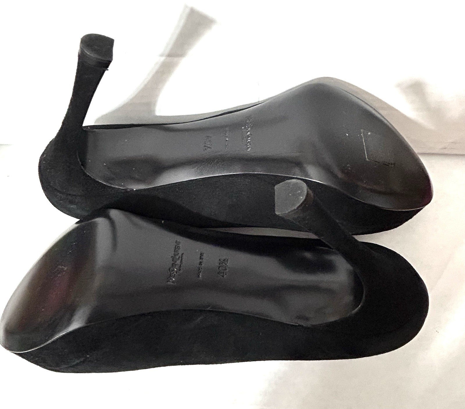 Yves Saint Laurent Women Platform Black Suede Shoes Sz 40.5