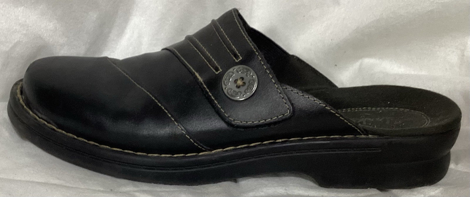 Clarks Patty Beli Women Black Mules Sz 10 M