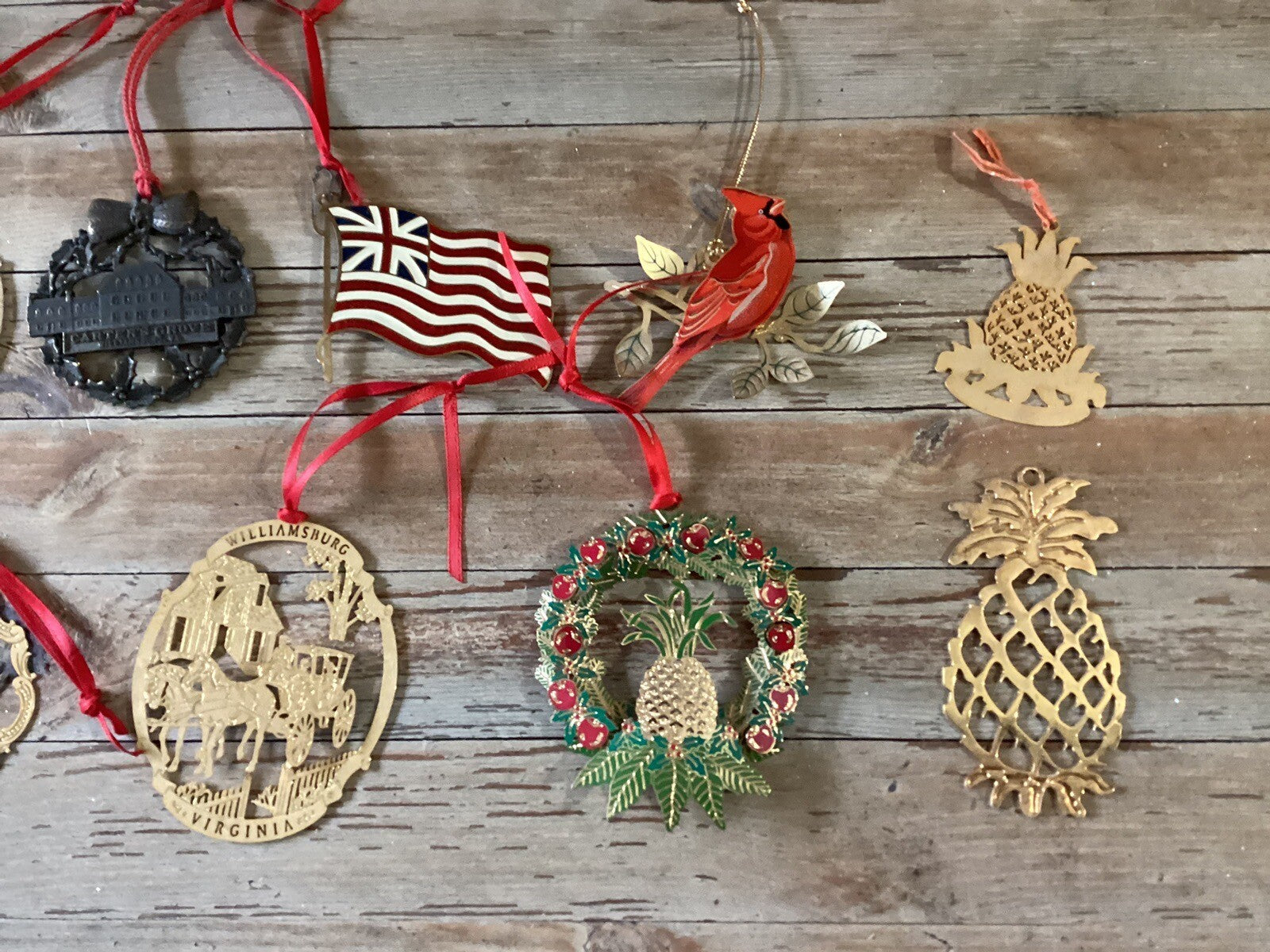 Set Of 9 + 2 Colonial Williamsburg Christmas Ornaments