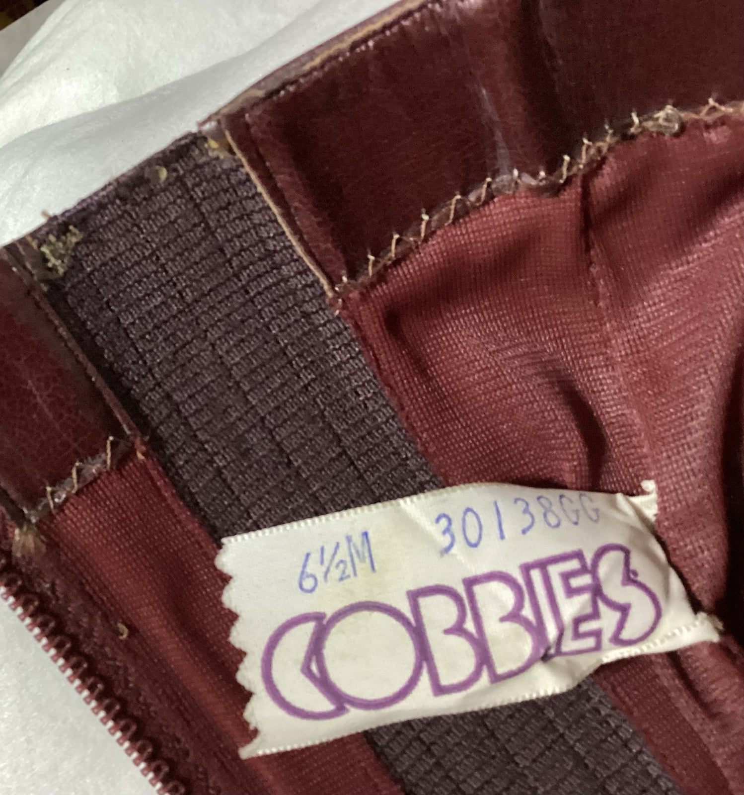 70s Cobbies Burgundy Knee High Women High Heels Boots Sz 6.5