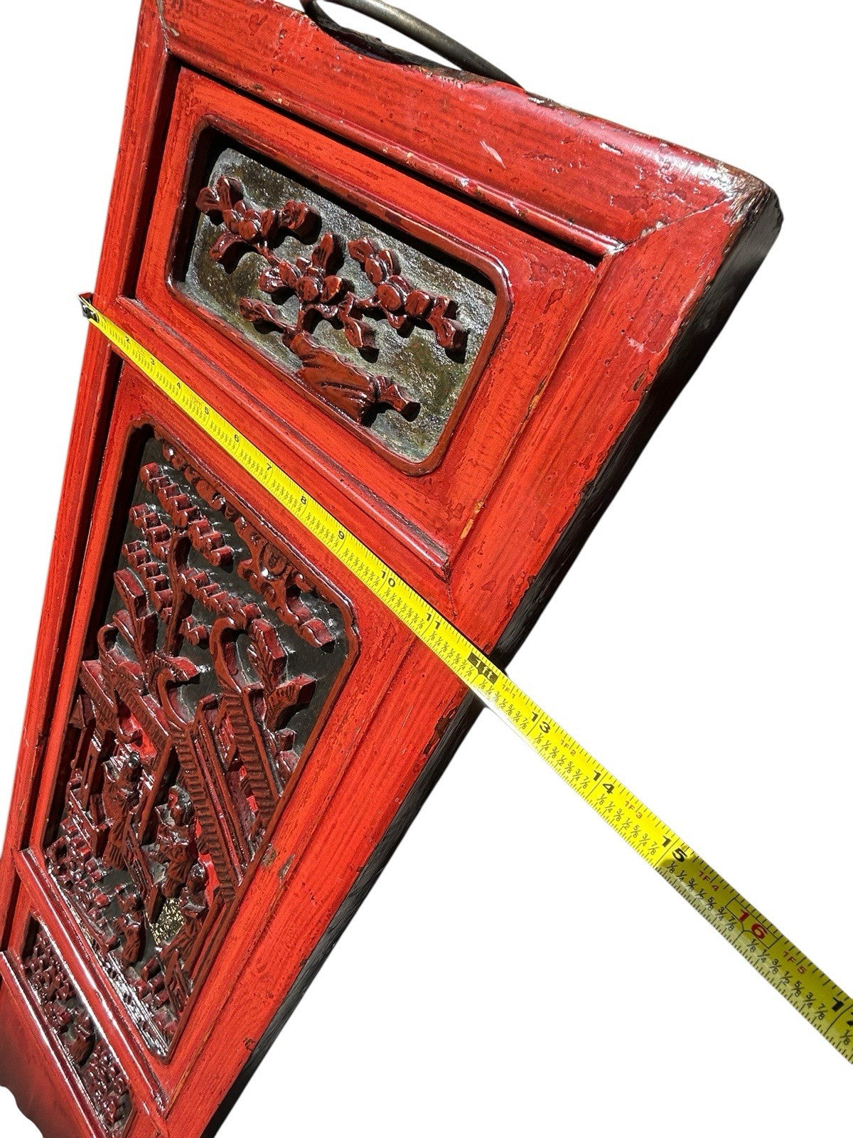 Set Of 2 Vintage Asian Hand Carved Wood High Relief 3D Art Panel 53”