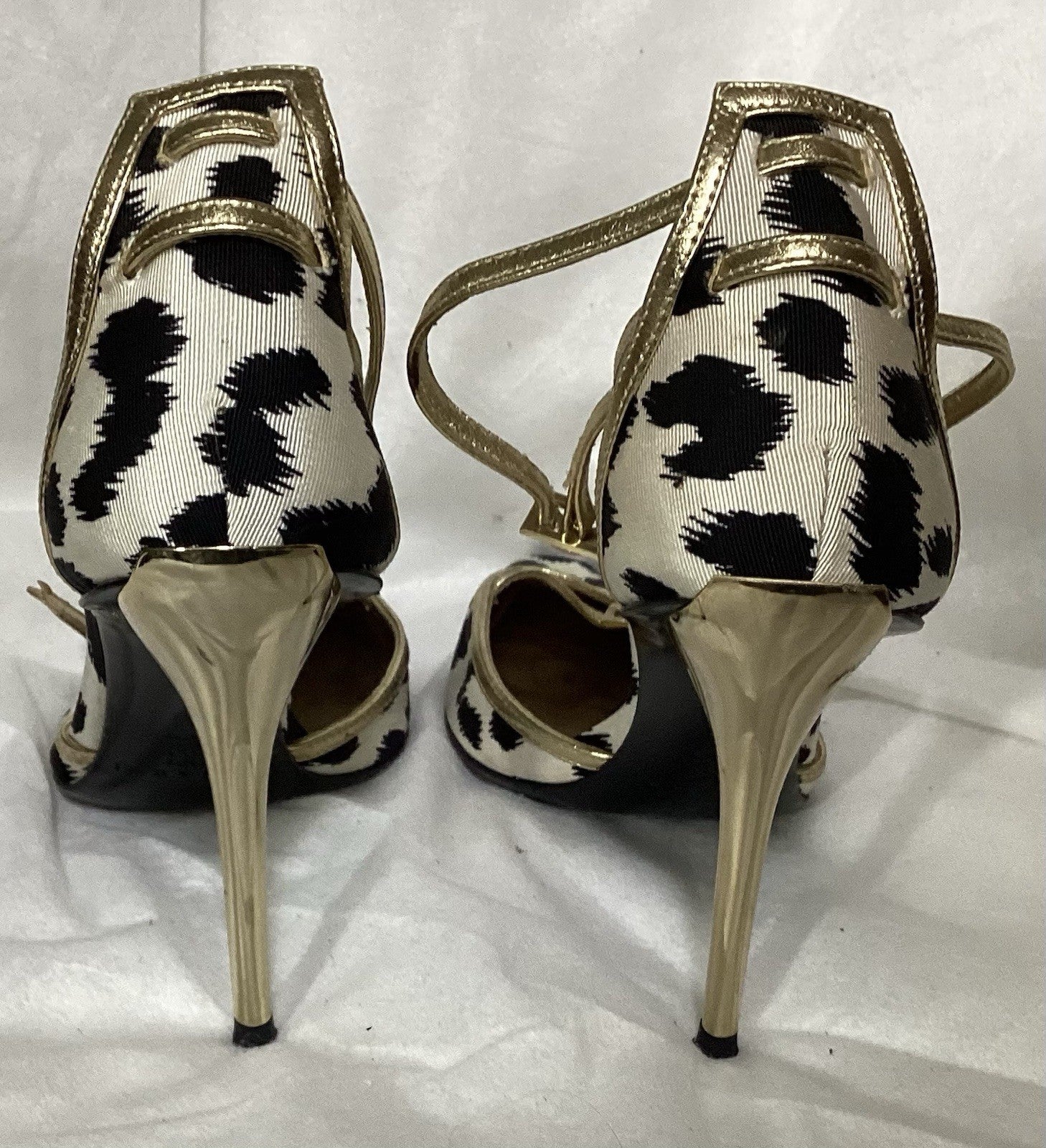 Casadei Tri Color Double Buckles High Heels Women Shoes Sz 6.5B