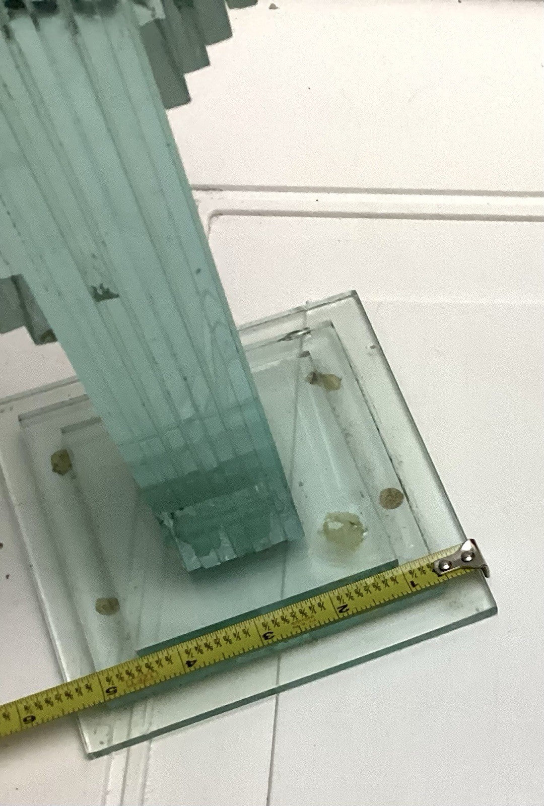 Green Stacked Saguro Cactus Glass Sculpture 19” Tall