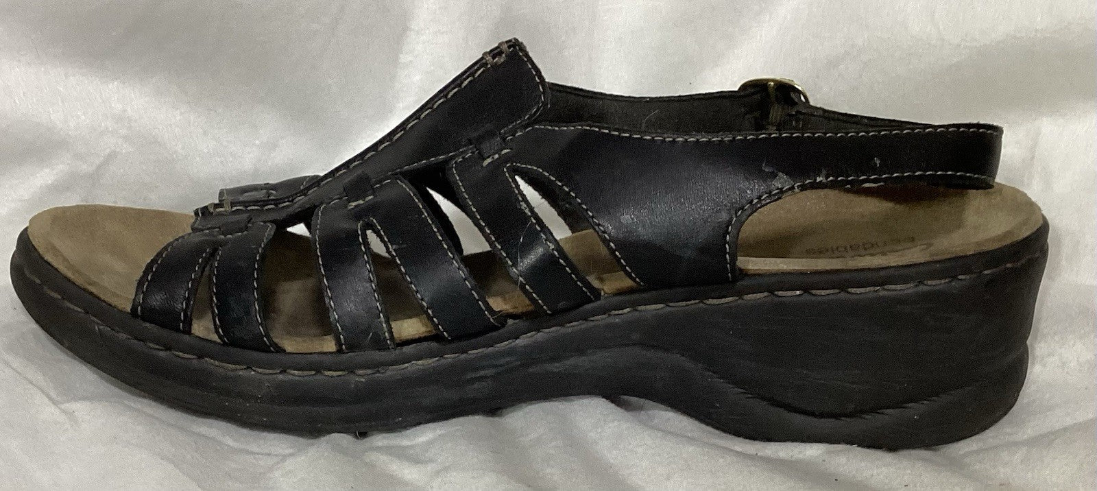 Clarks Lexi Marigolds Black Leather Women Sz 11 W