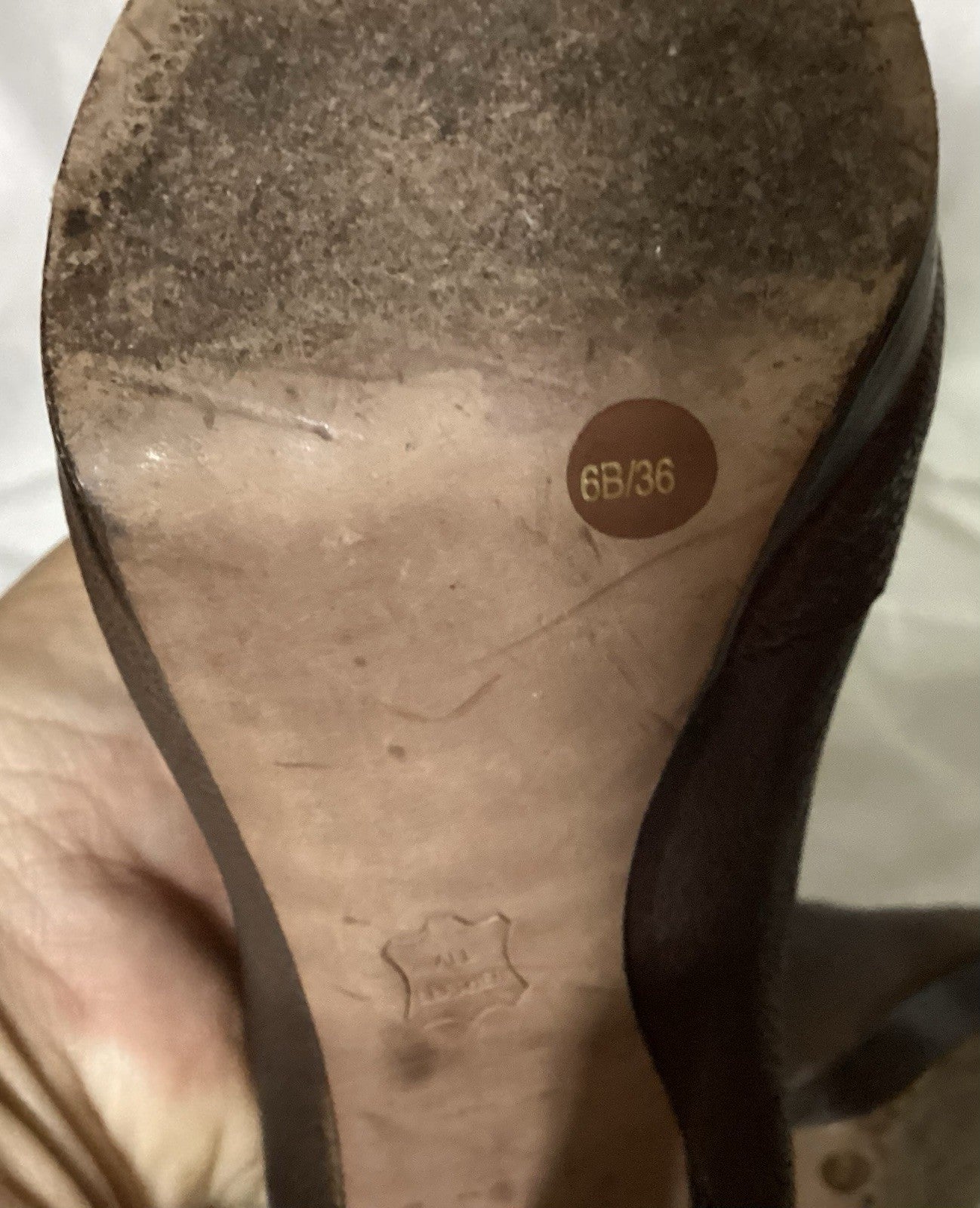 BCBG MaxAzria Dark Brown Leather Catilda Ankle Bootie Sz 6b/36