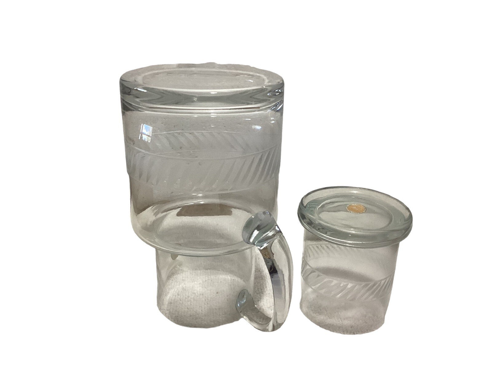 Romanian Bedside Etched Pitcher With Water Glass