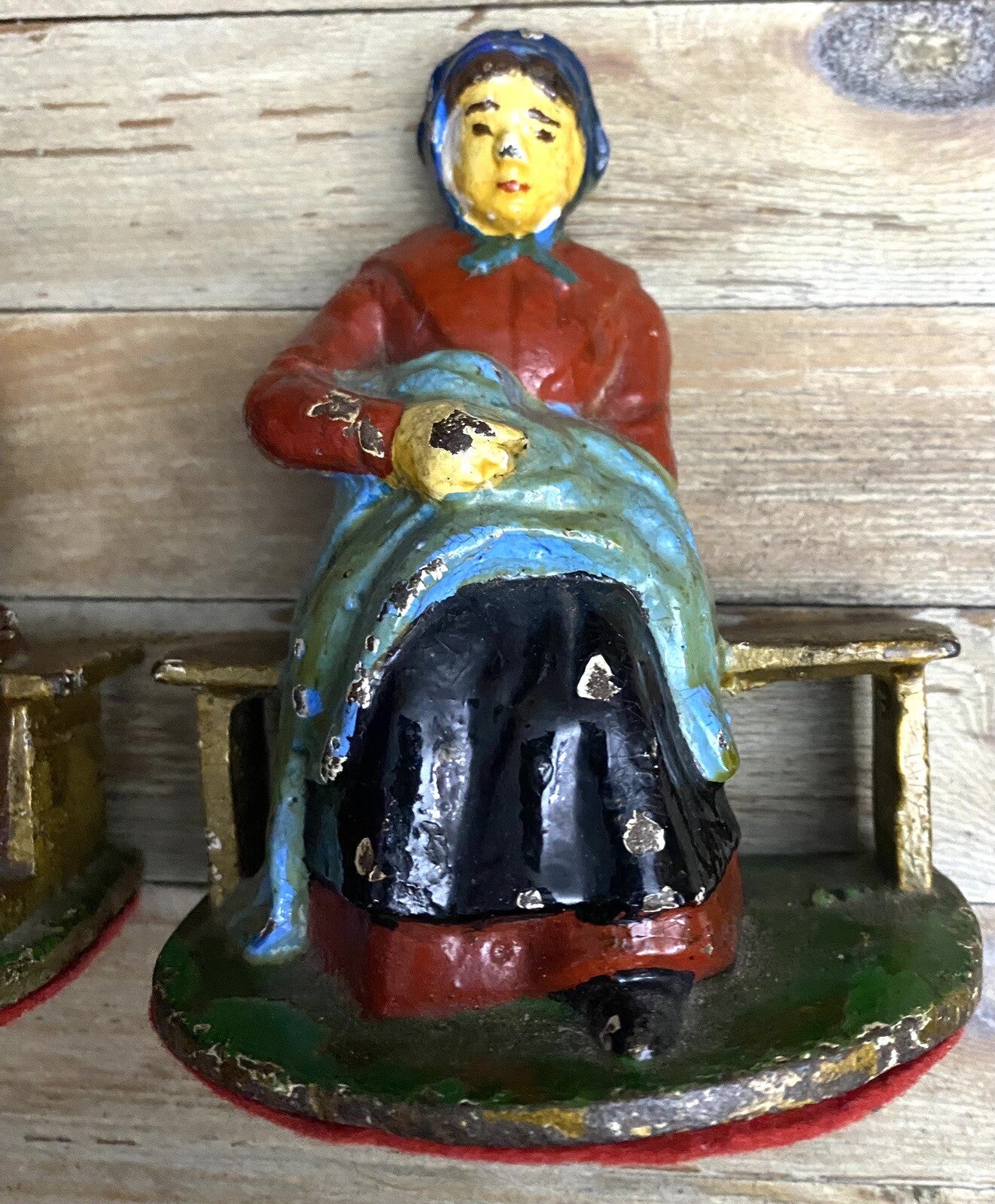 Vintage Cast Iron Amish, Couple Figurines, Bookends