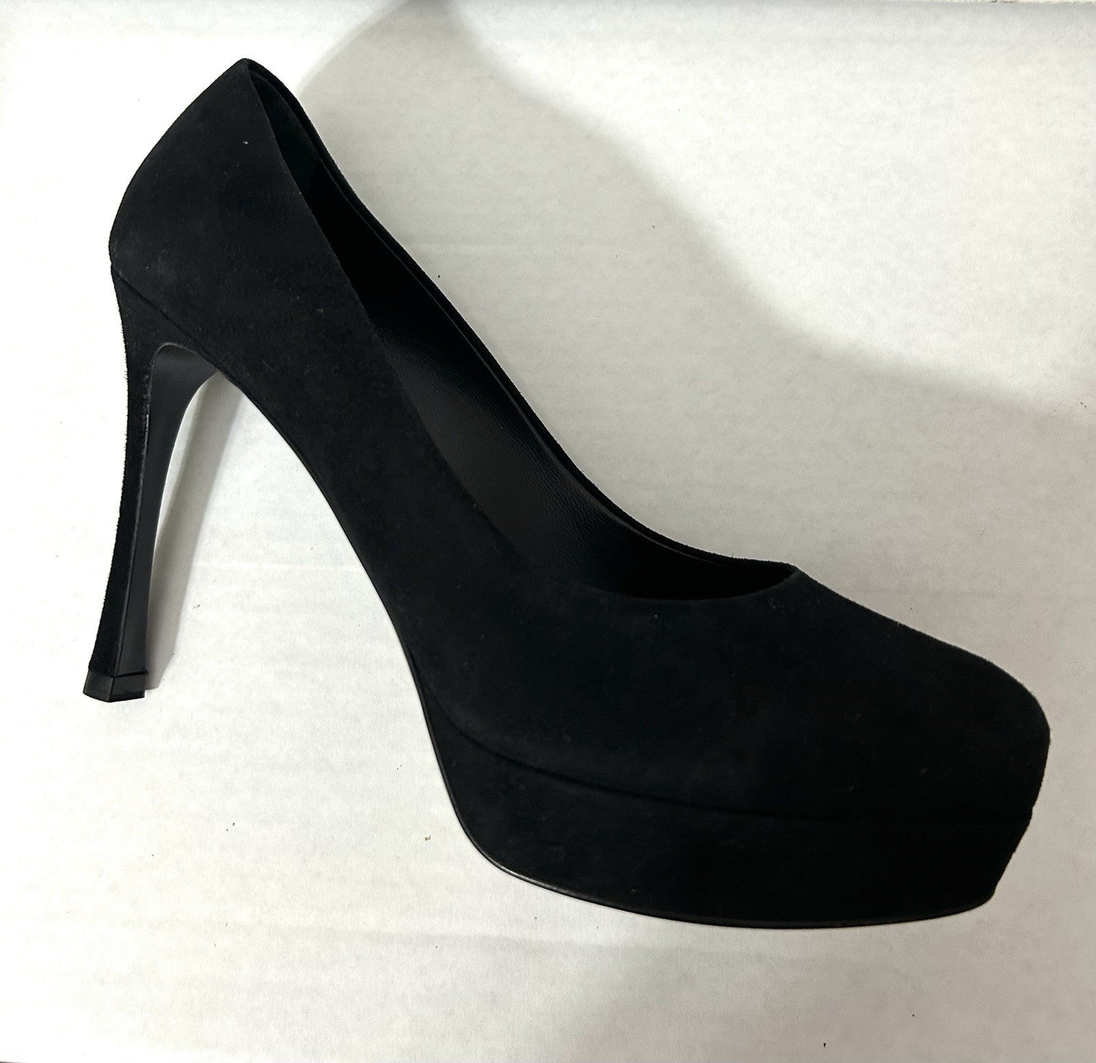 Yves Saint Laurent Women Platform Black Suede Shoes Sz 40.5