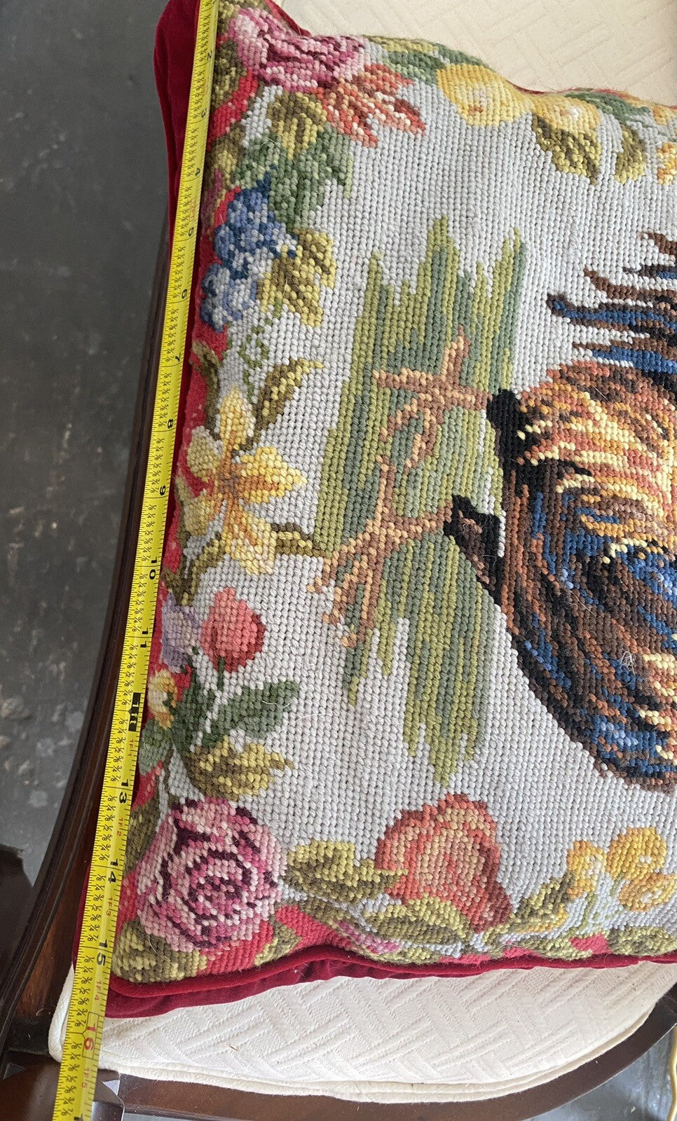 123creations Set Of 2 Needle Point Rooster Pillows