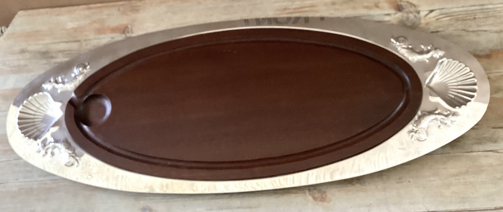 Jean Couzon Serving Oval Double 17” Tray From France