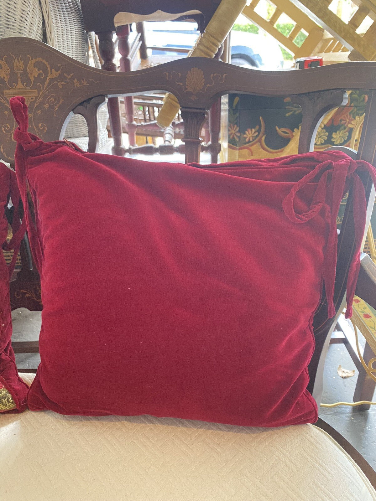 123creations Set Of 2 Needle Point Rooster Pillows