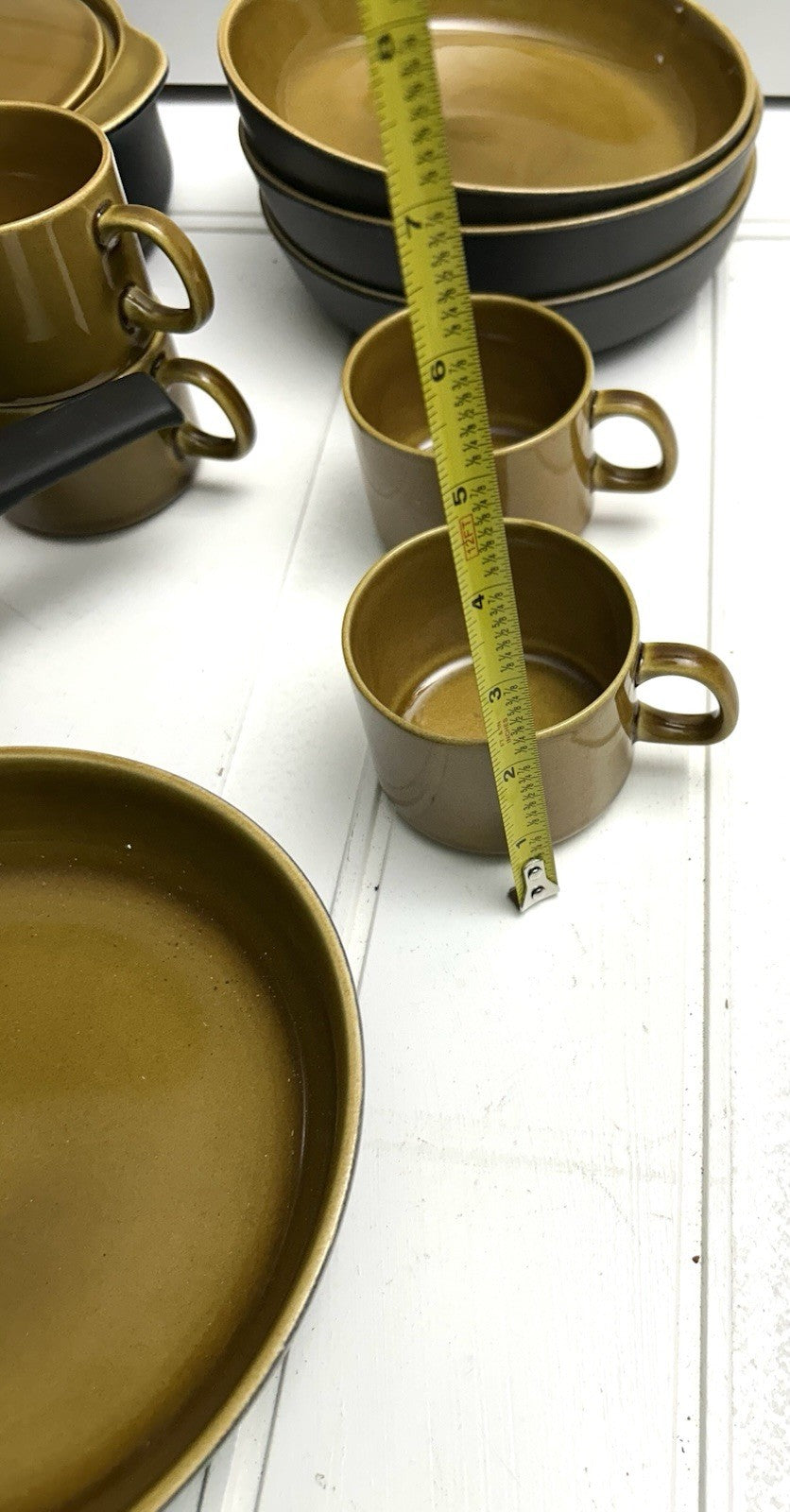 13 Pieces Melitta Germany Ceracron Pottery Mid Century Mustard Set