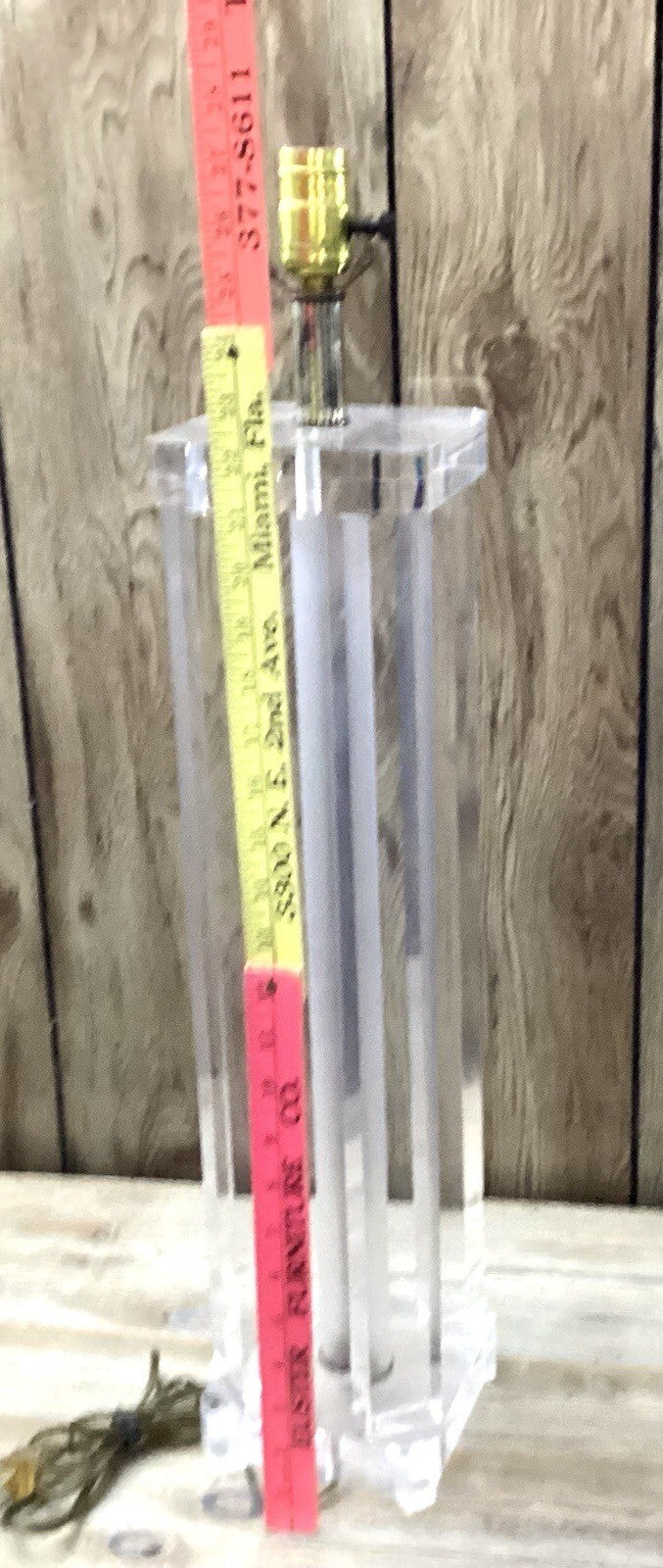 Vintage Tall Lucite Table Lamp