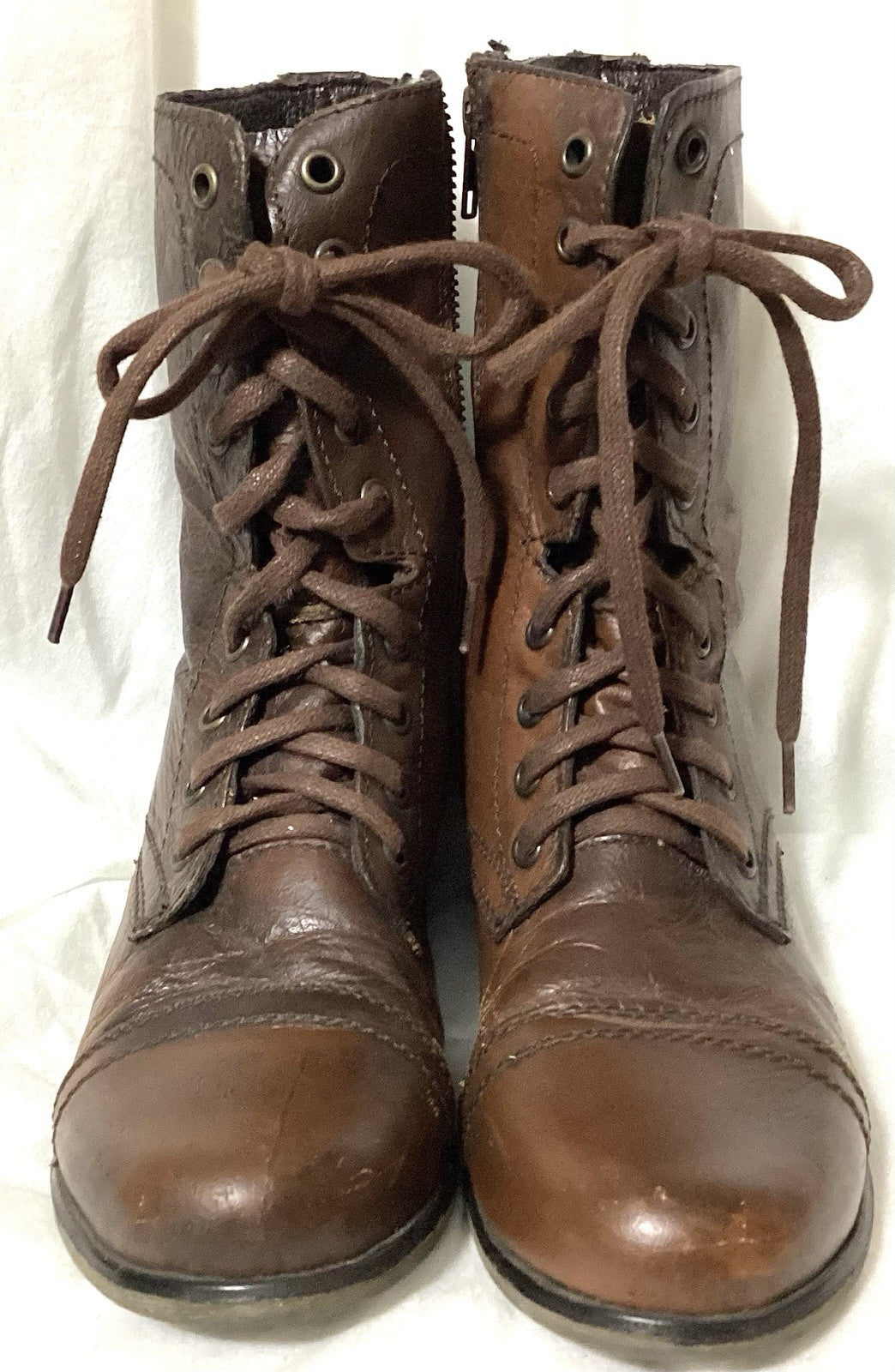 Steve Madden Troops Brown Combat Boots Women Sz 8M