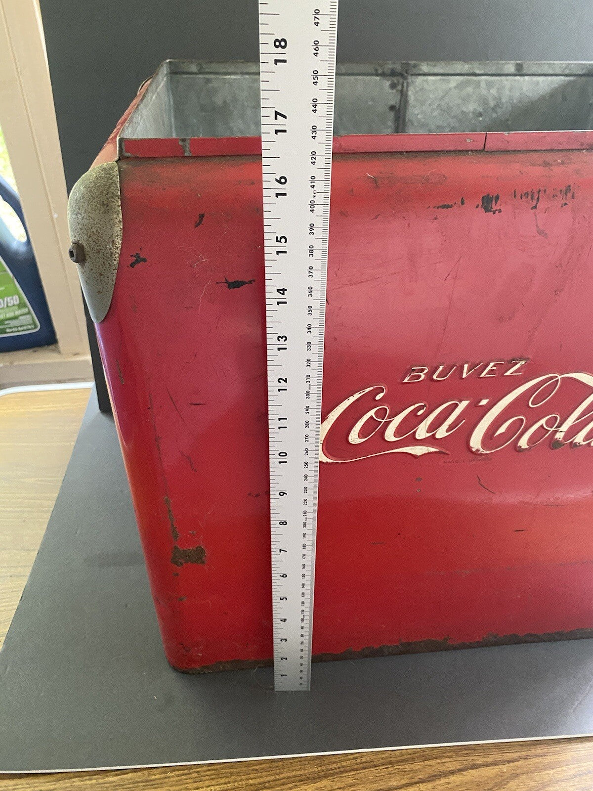 Vintage Heavy Coca Cola Ice Chest Cooler With Handle