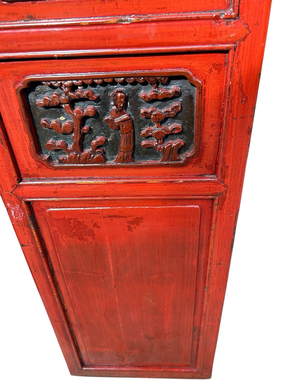Set Of 2 Vintage Asian Hand Carved Wood High Relief 3D Art Panel 53”