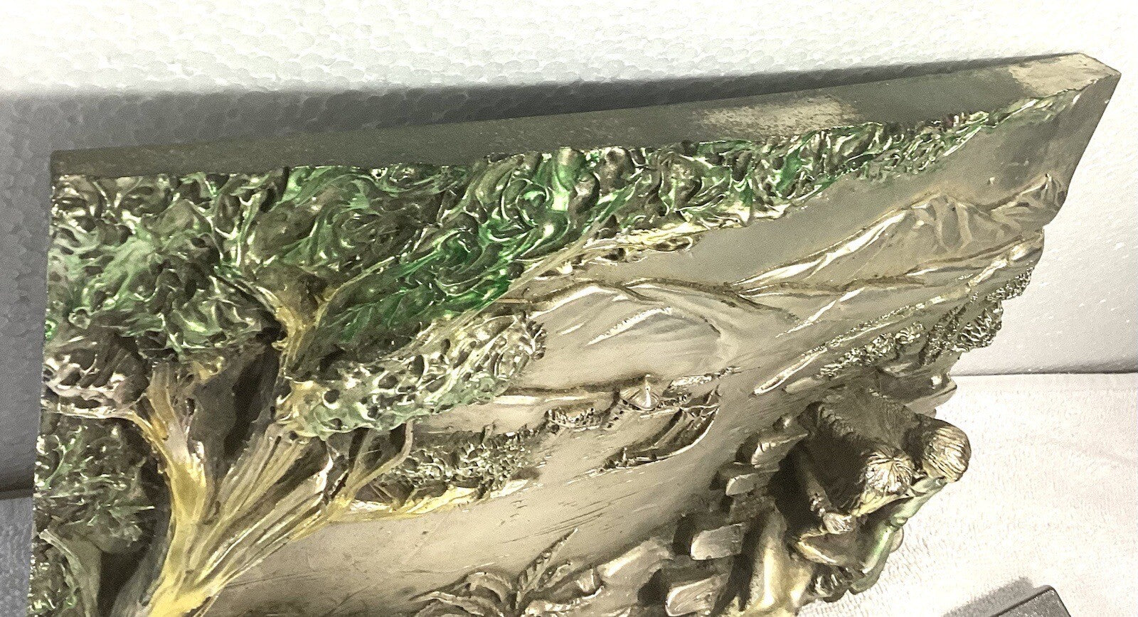 Vintage Silver Arg. 925 3 D Relief Sculpted Couple Kissing On Bench