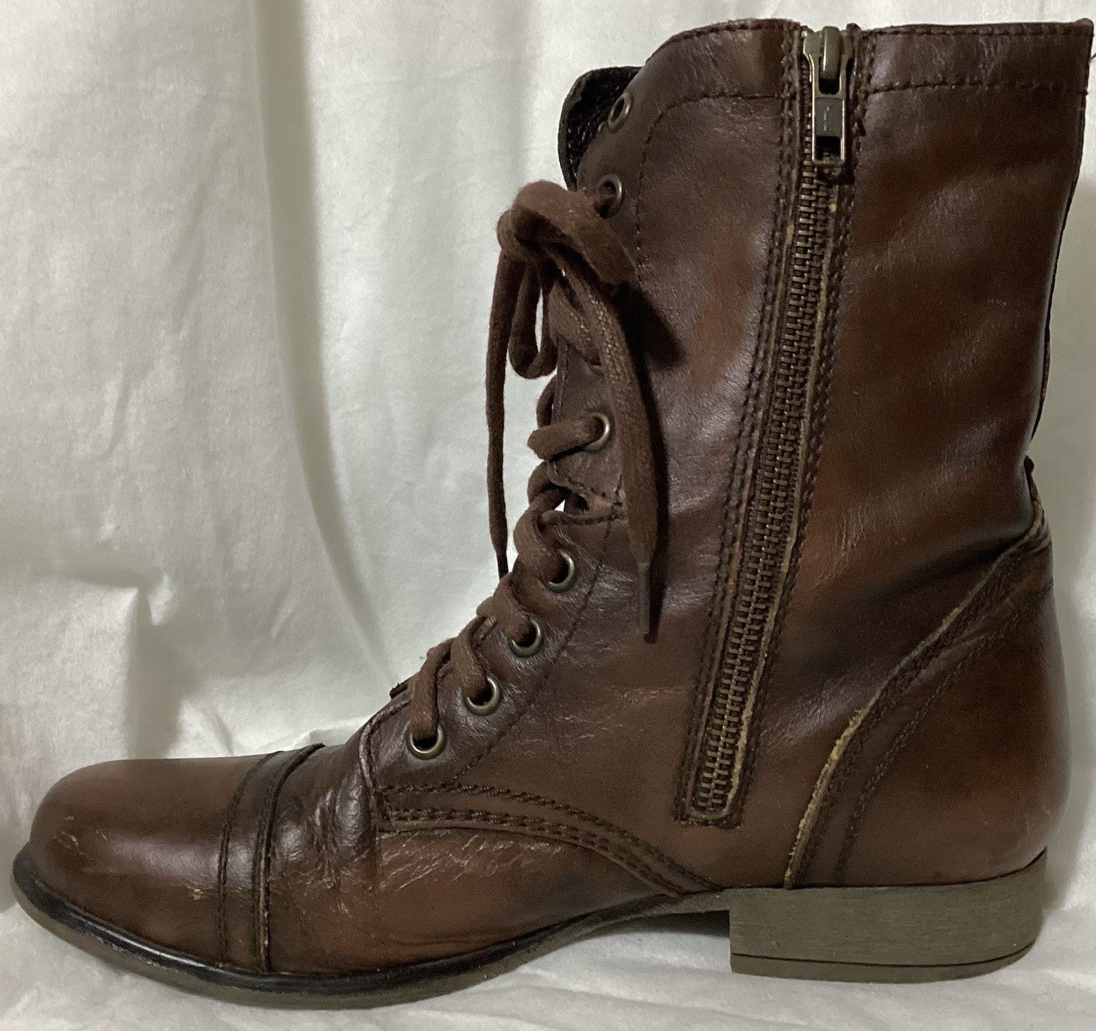 Steve Madden Troops Brown Combat Boots Women Sz 8M