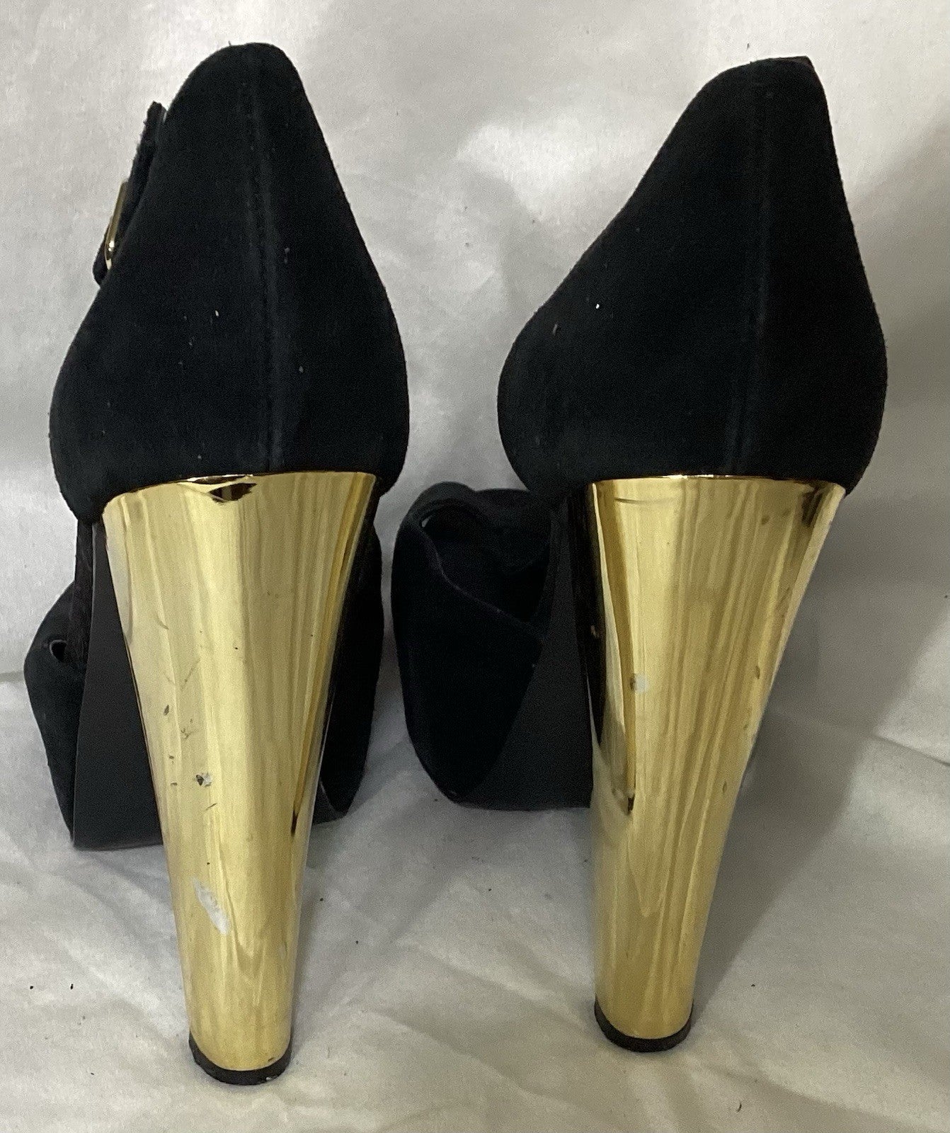 Steve Madden Dyvine Black Suede Platform Women Shoes Sz 7.5