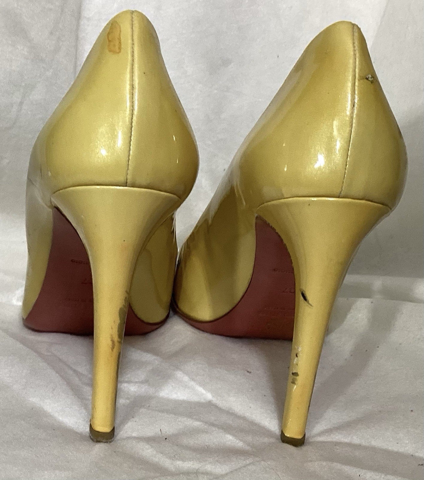 Miu Miu Yellow Patent Leather Heels Women Shoes Sz 7