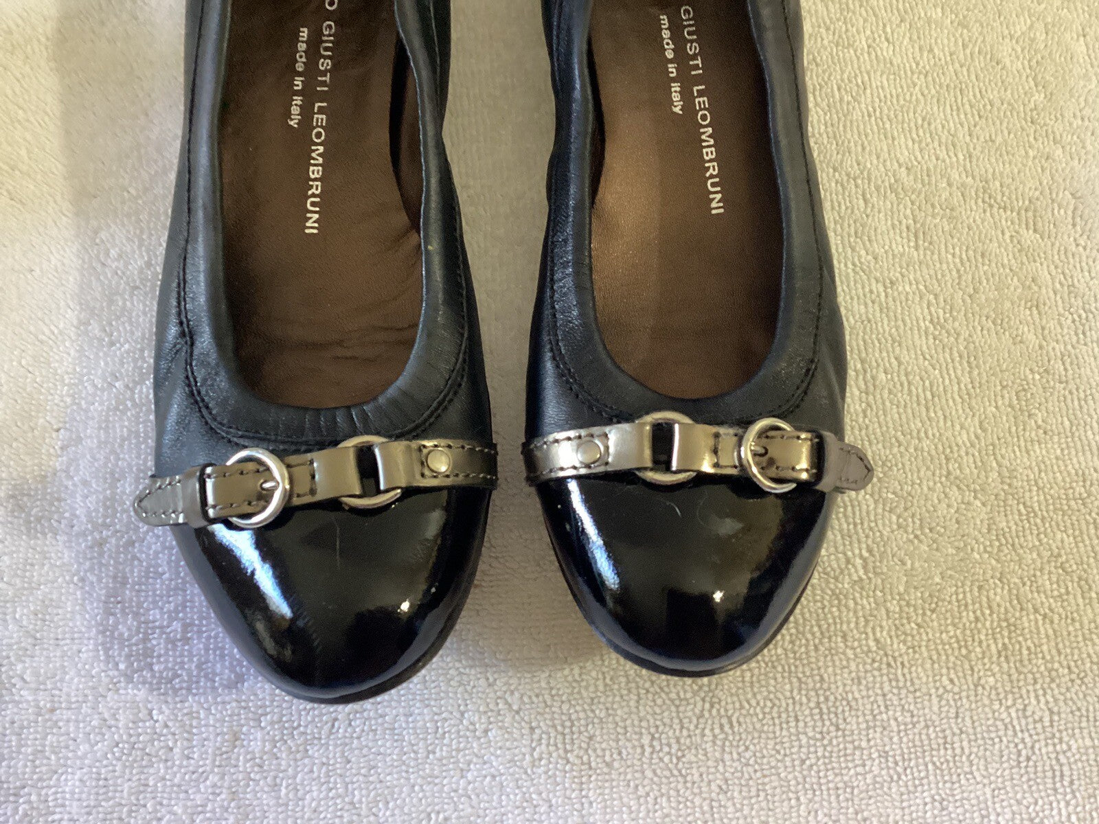 Attilio Guisti Leombruni Black Flats Sz 38.5