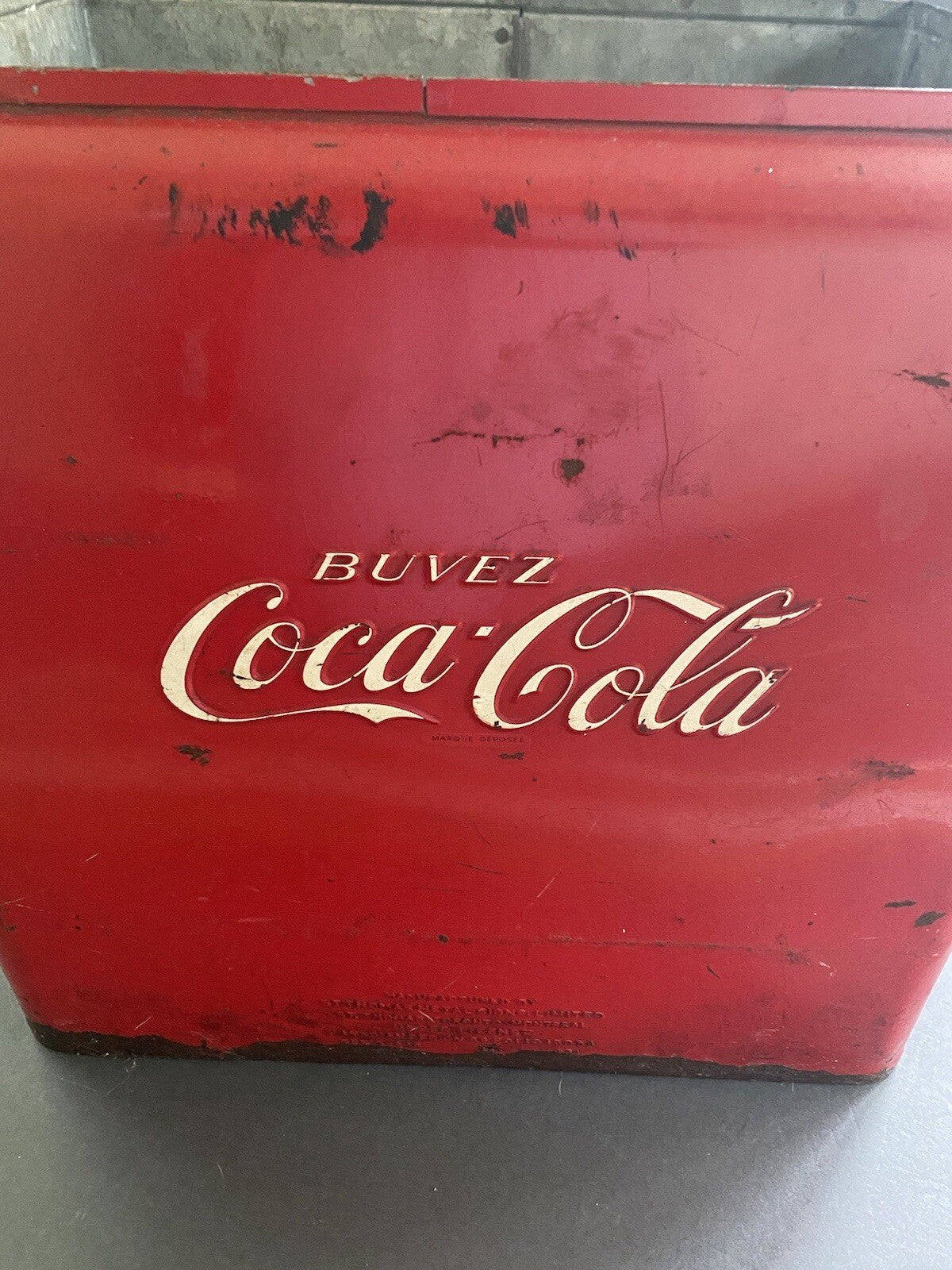 Vintage Heavy Coca Cola Ice Chest Cooler With Handle