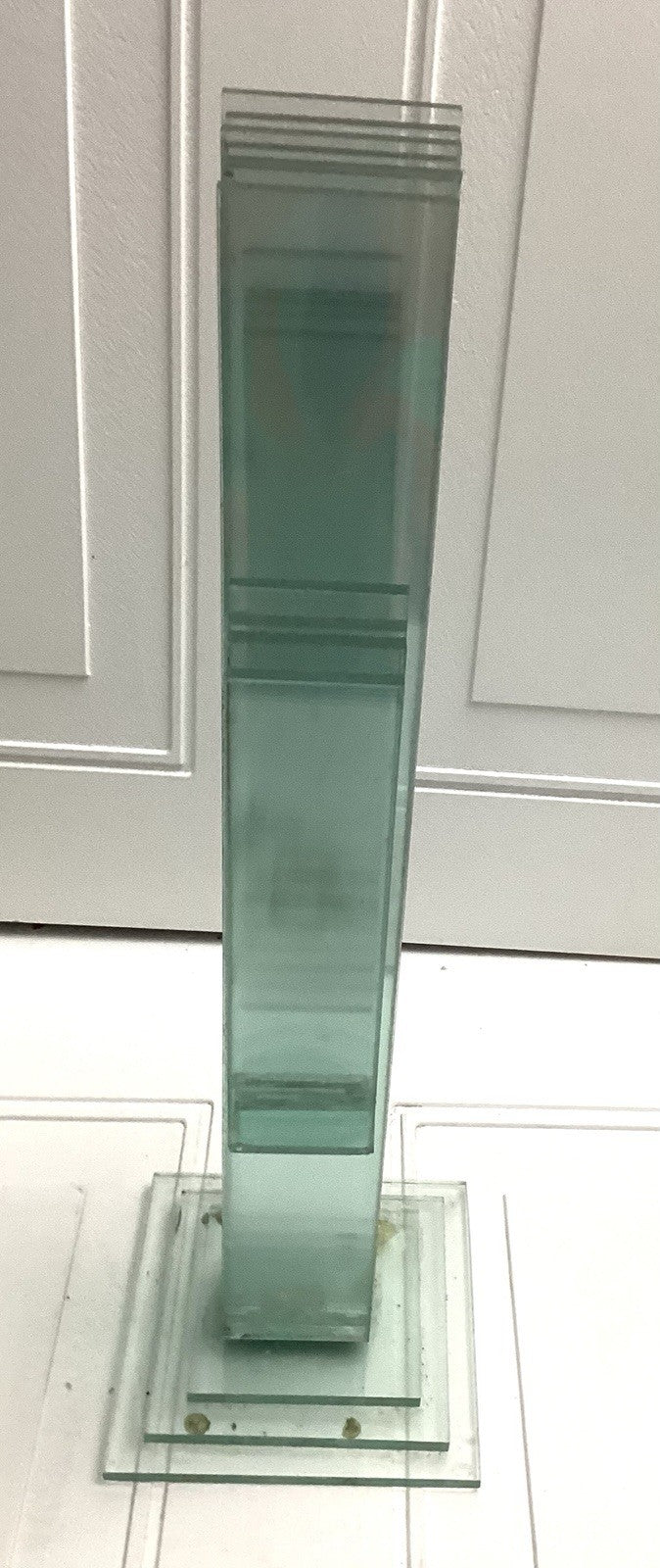 Green Stacked Saguro Cactus Glass Sculpture 19” Tall