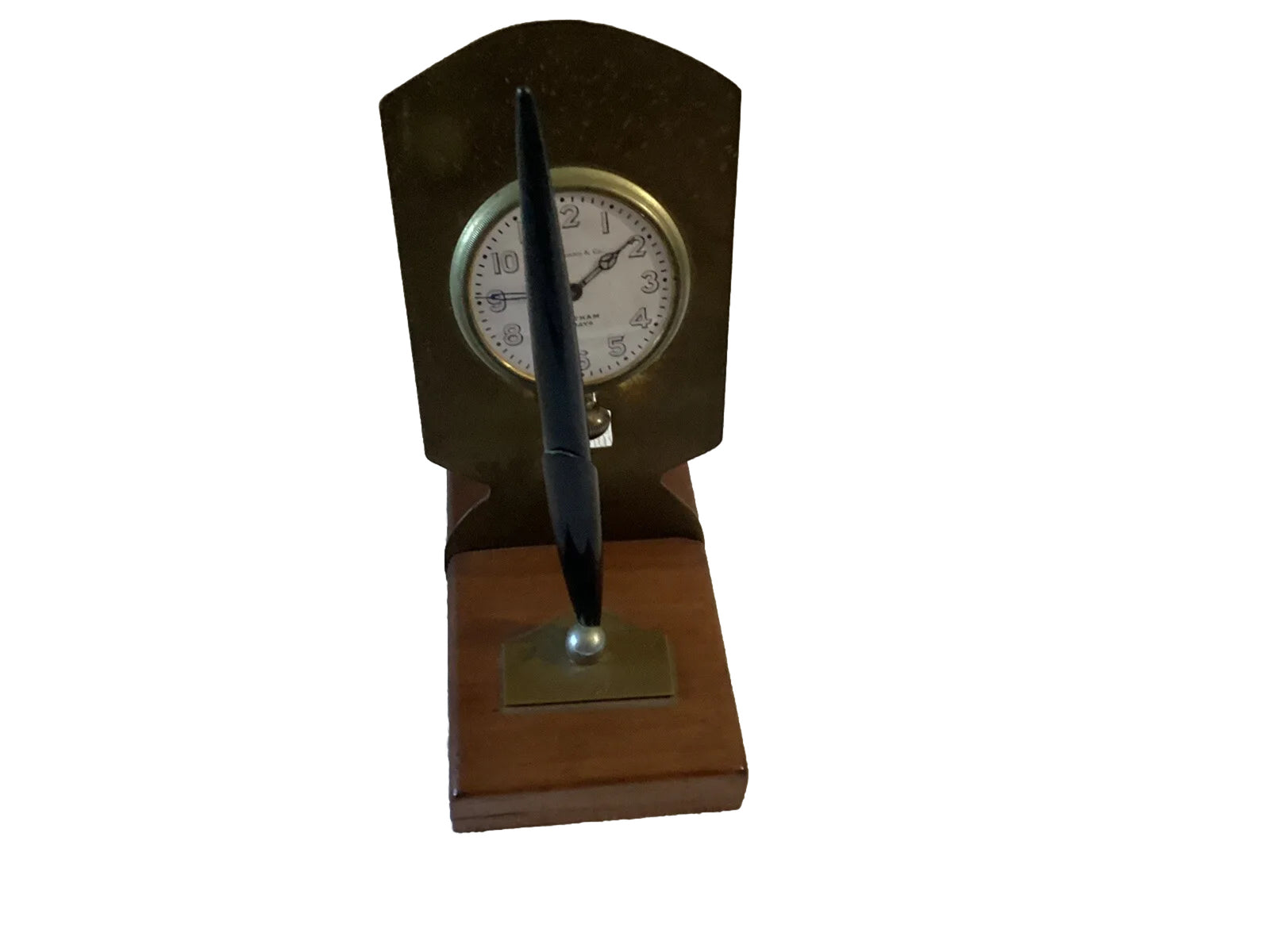 Howard & Co waltman 8 Days Desk Clock With Fountain Pen