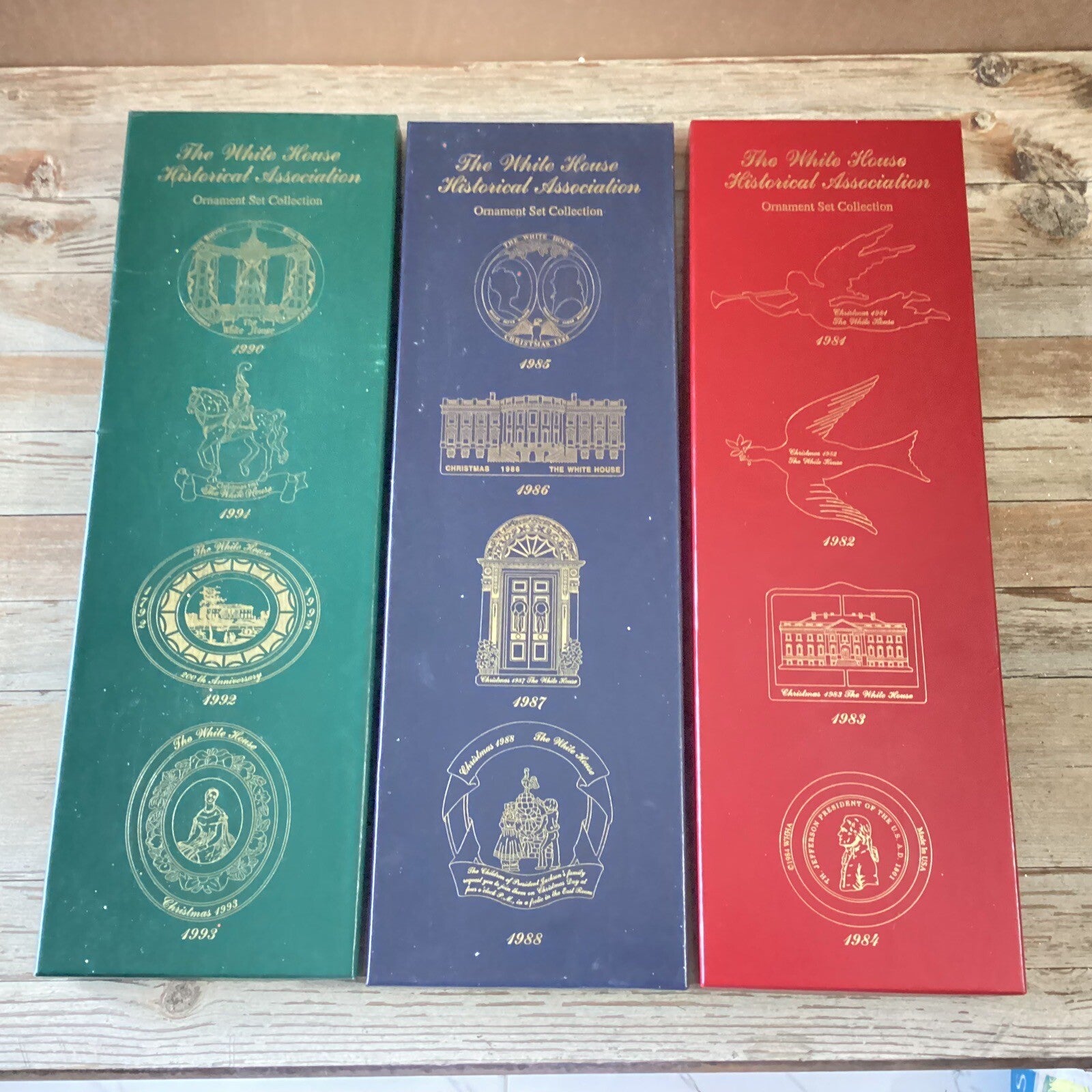 3 Set Of 4 Of The Historical Association Ornament Set Collection
