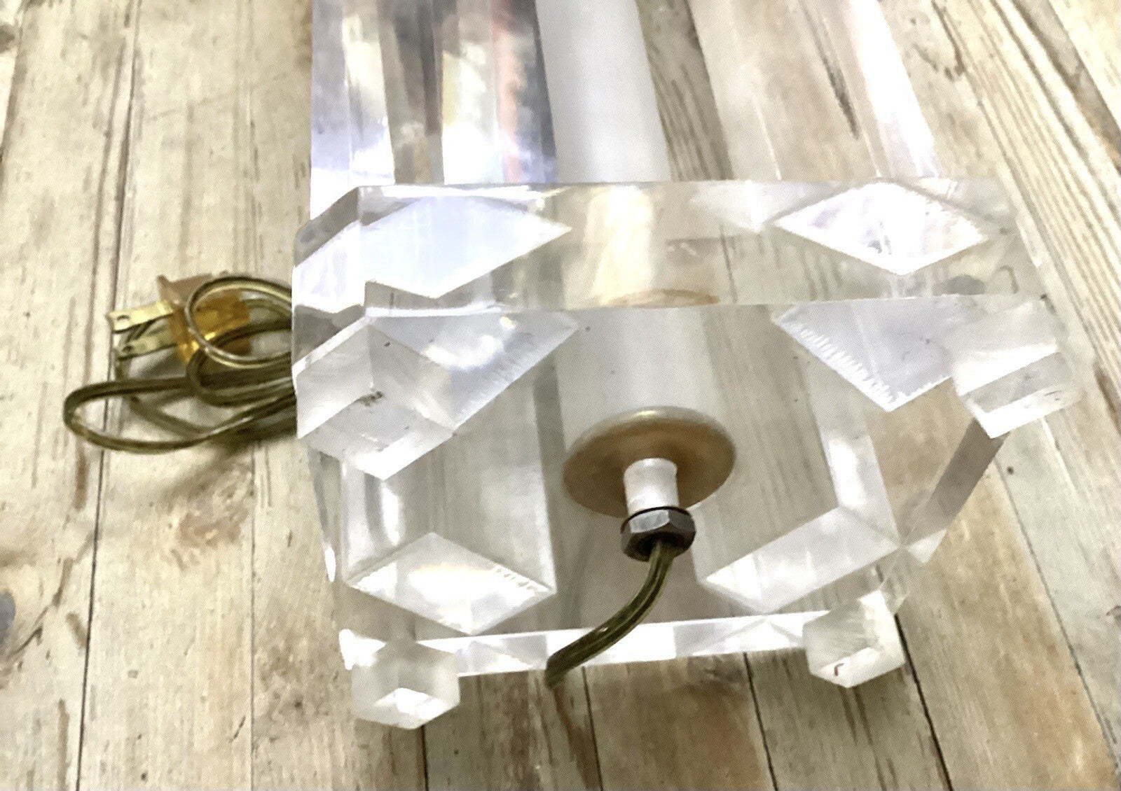 Vintage Tall Lucite Table Lamp
