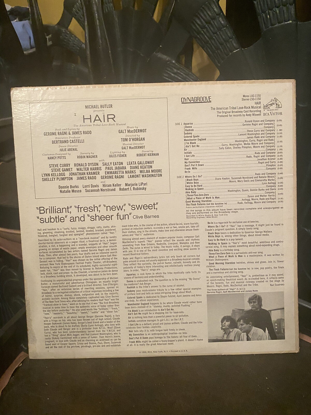 Hair The American Tribal Love-Rock Musical 1968 Vinyl LP RCA Records LSO-1150