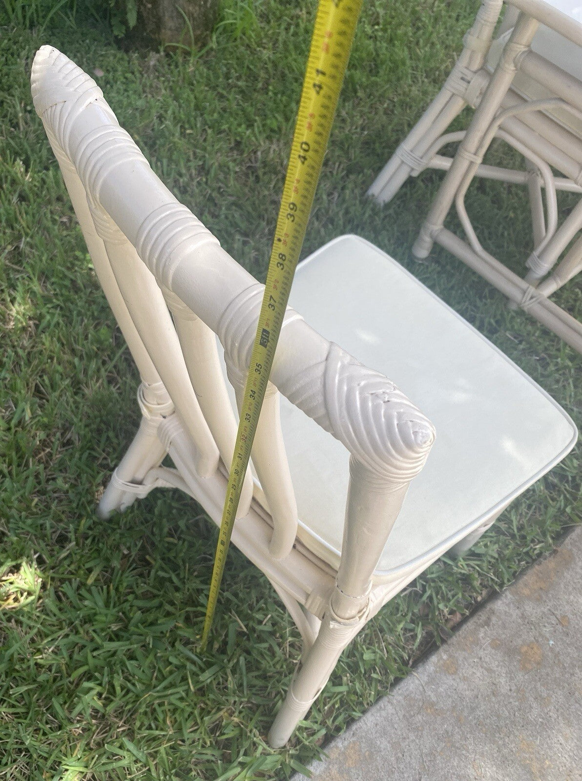 5 Pieces Set Of Vintage McGuire Beige Rattan Dining set Cane Seat