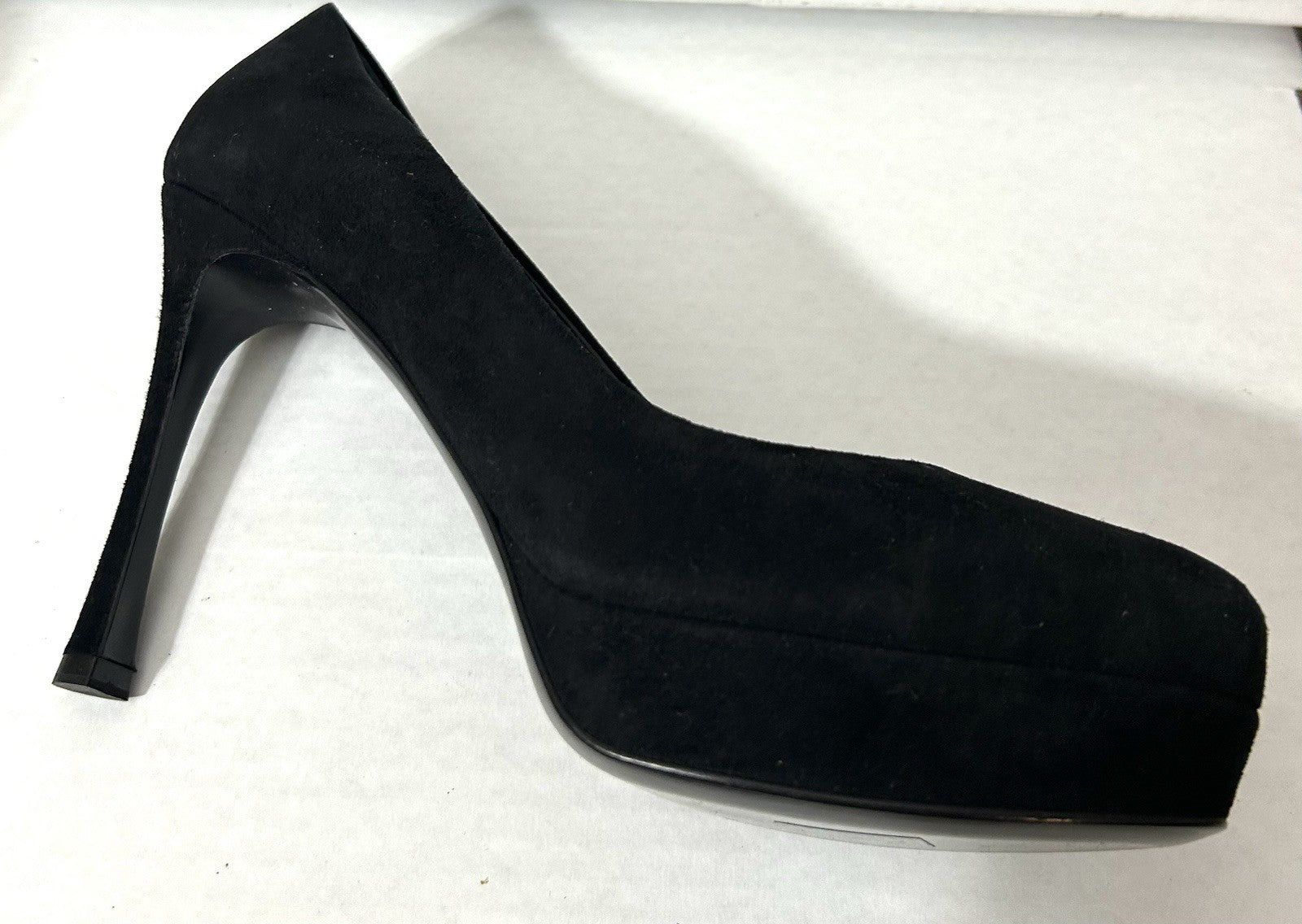 Yves Saint Laurent Women Platform Black Suede Shoes Sz 40.5