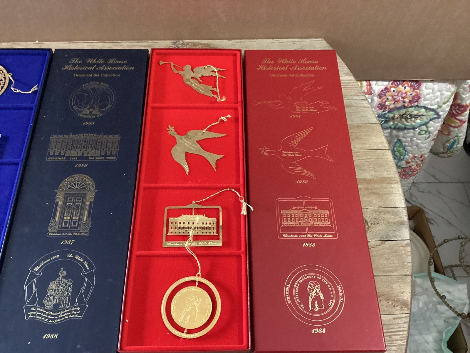 3 Set Of 4 Of The Historical Association Ornament Set Collection