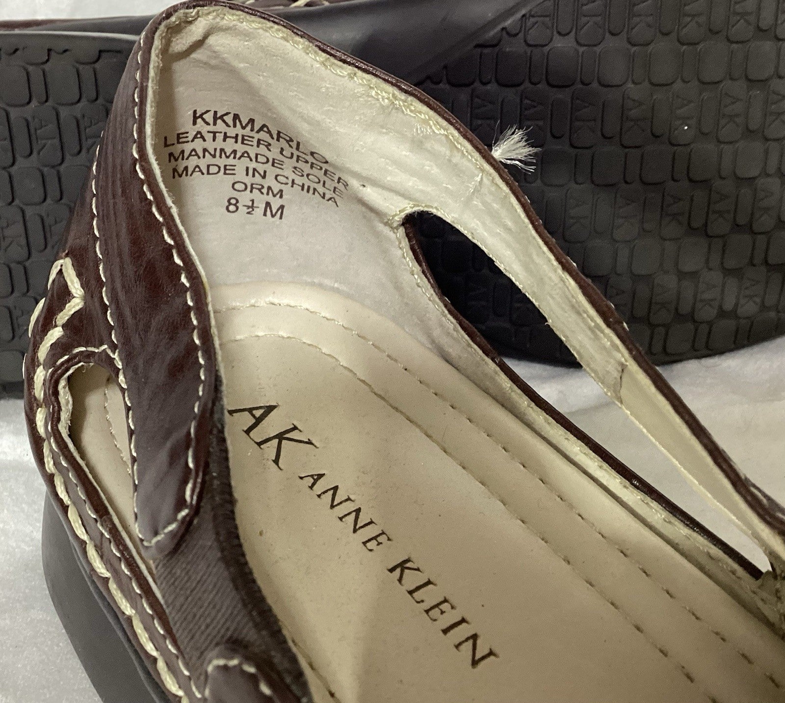 Anne Klein Kkmarlo womens Leather shoes Color Brown Sz 8.5 M